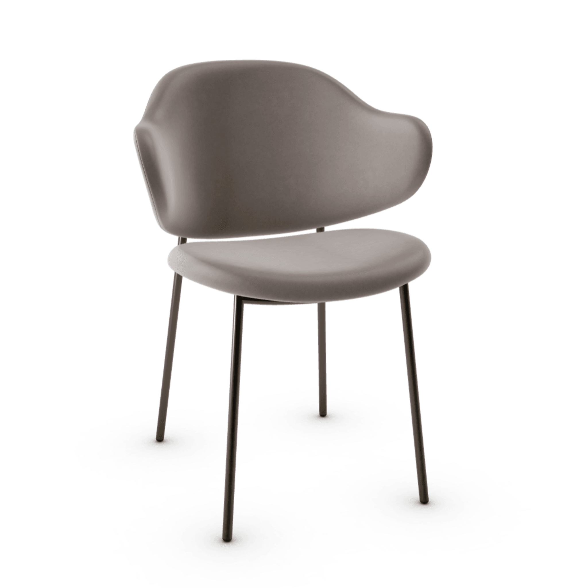 Krzesło HOLLY ciemnobeżowa ekoskóra z metalową podstawą Calligaris matowy brąz Eye on Design