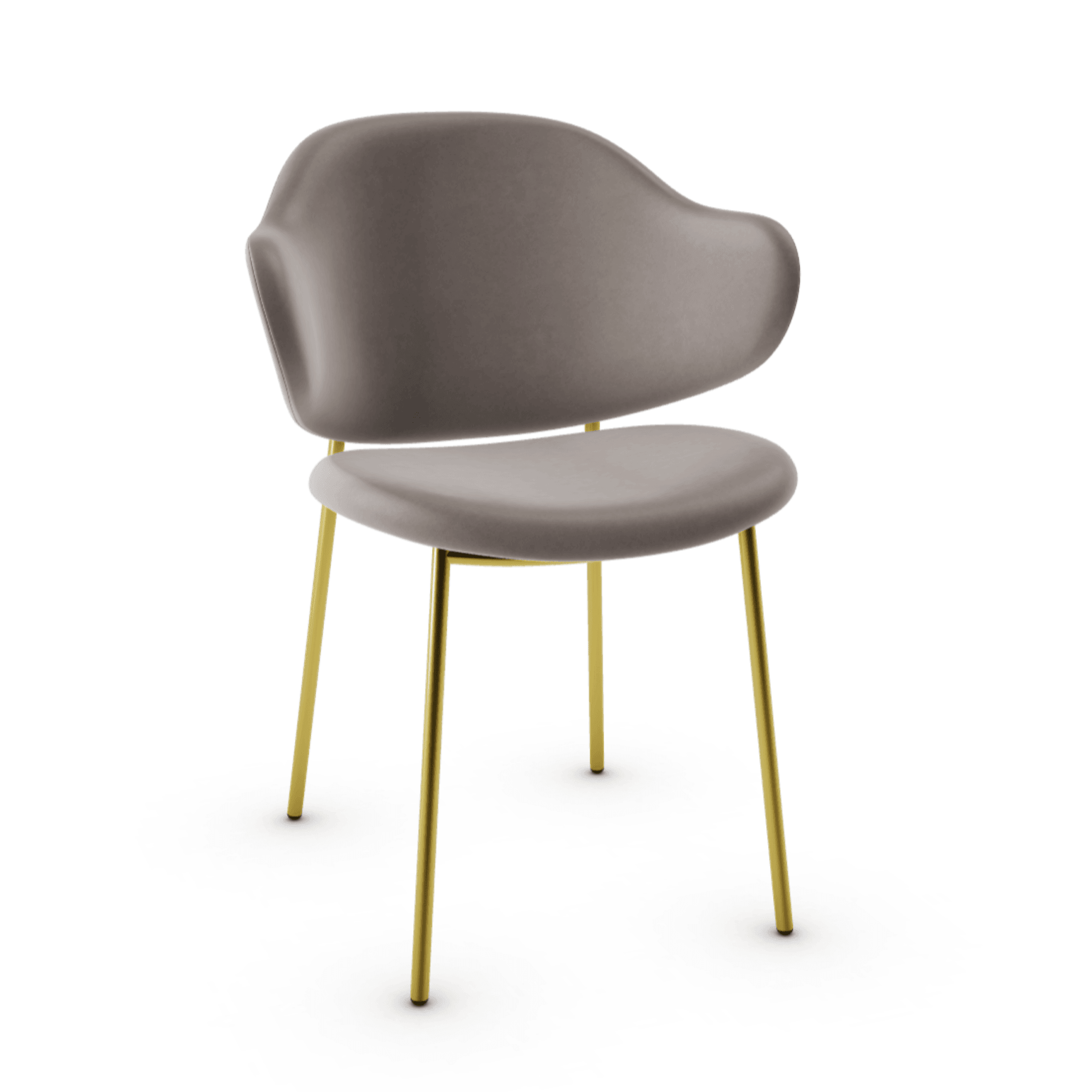 Krzesło HOLLY ciemnobeżowa ekoskóra z metalową podstawą Calligaris polerowany mosiądz Eye on Design