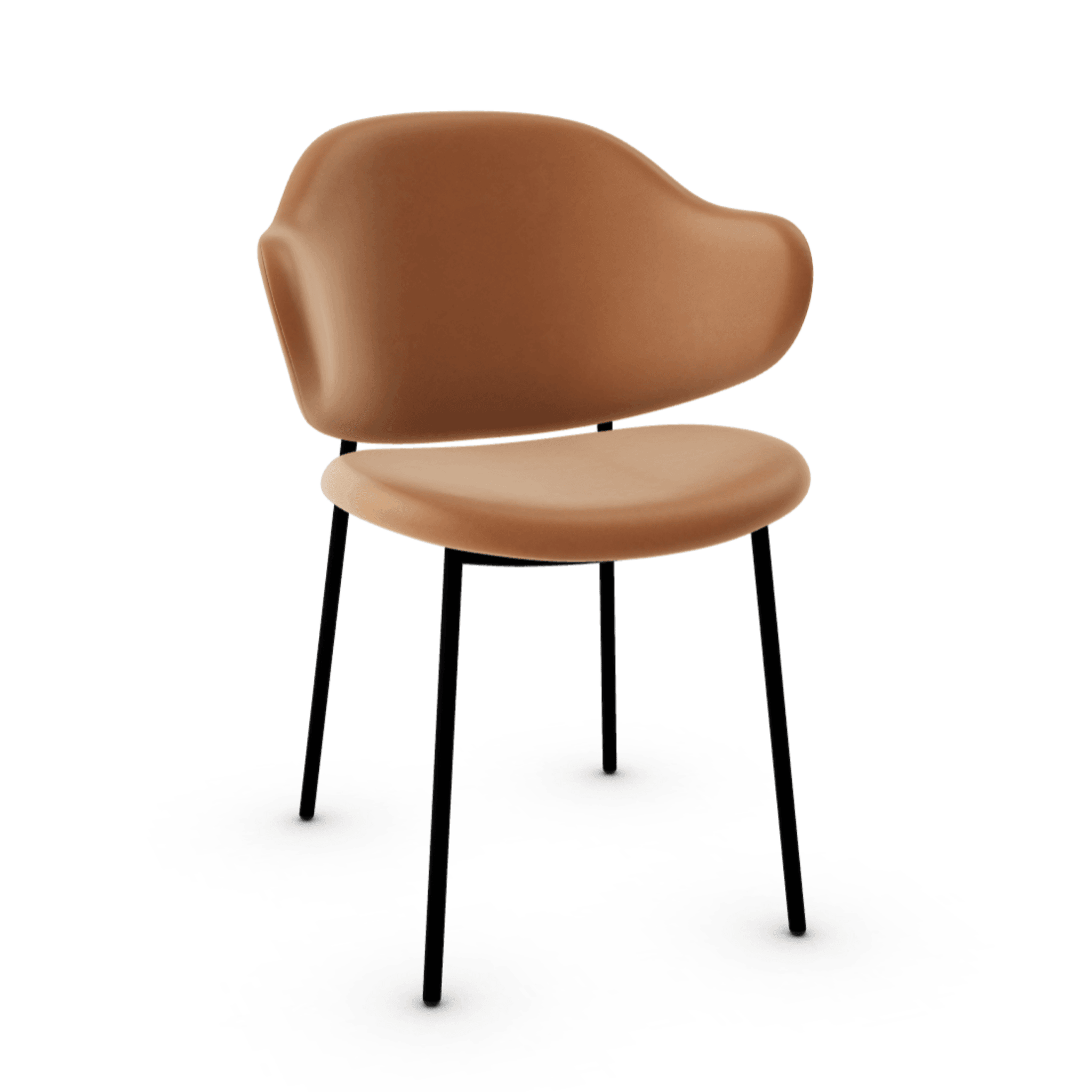 Krzesło HOLLY koniakowa ekoskóra z metalową podstawą Calligaris matowa czerń Eye on Design