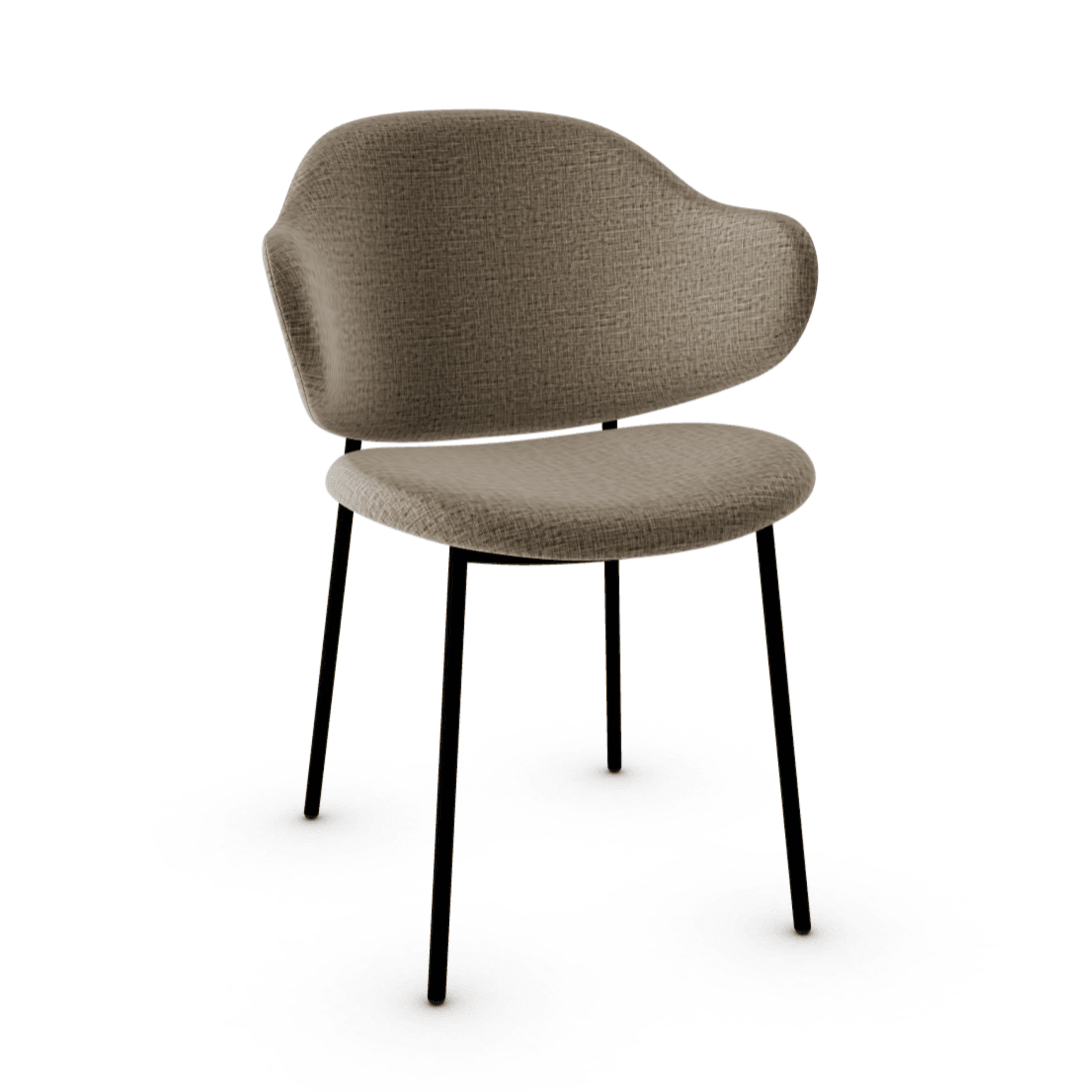 Krzesło HOLLY melanż beżowy z metalową podstawą Calligaris matowa czerń Eye on Design