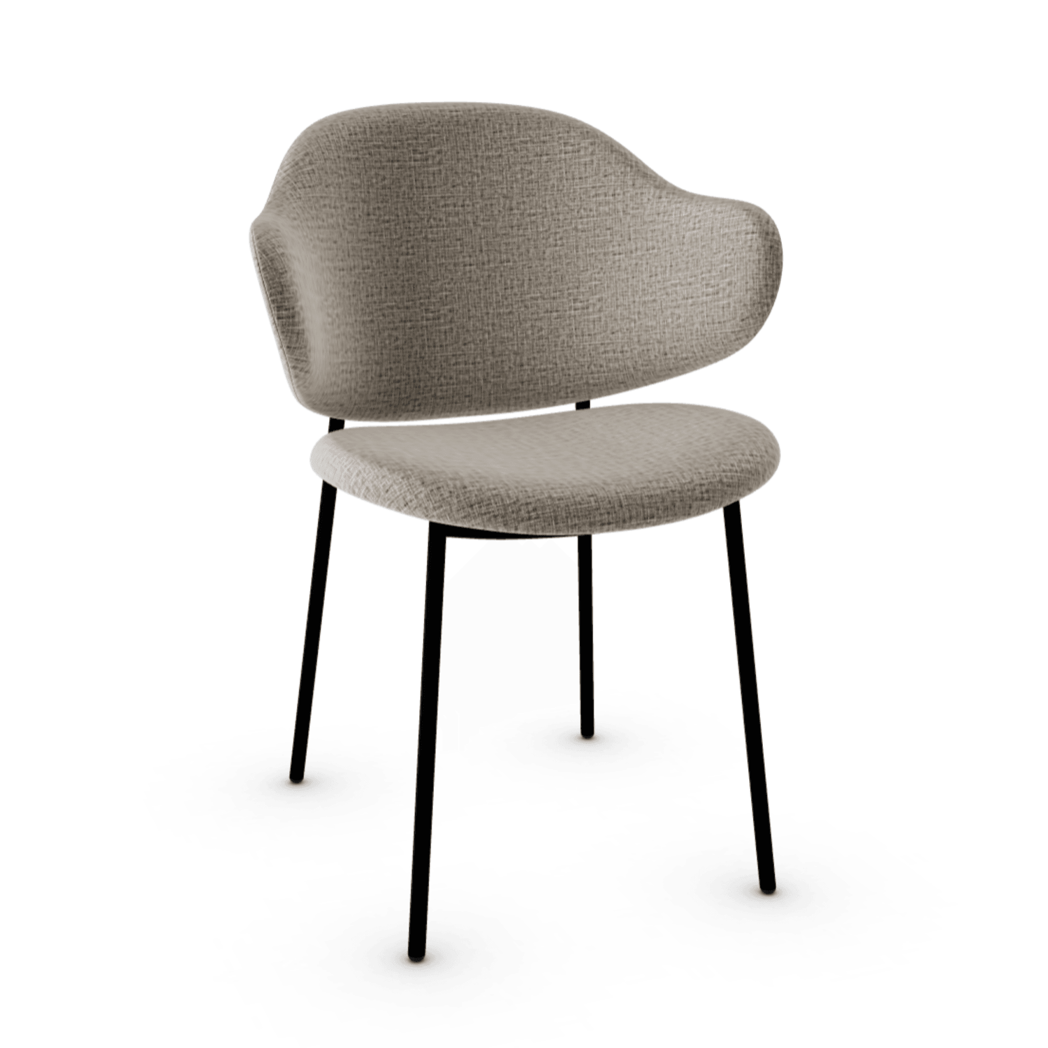 Krzesło HOLLY melanż piaskowy z metalową podstawą Calligaris matowa czerń Eye on Design