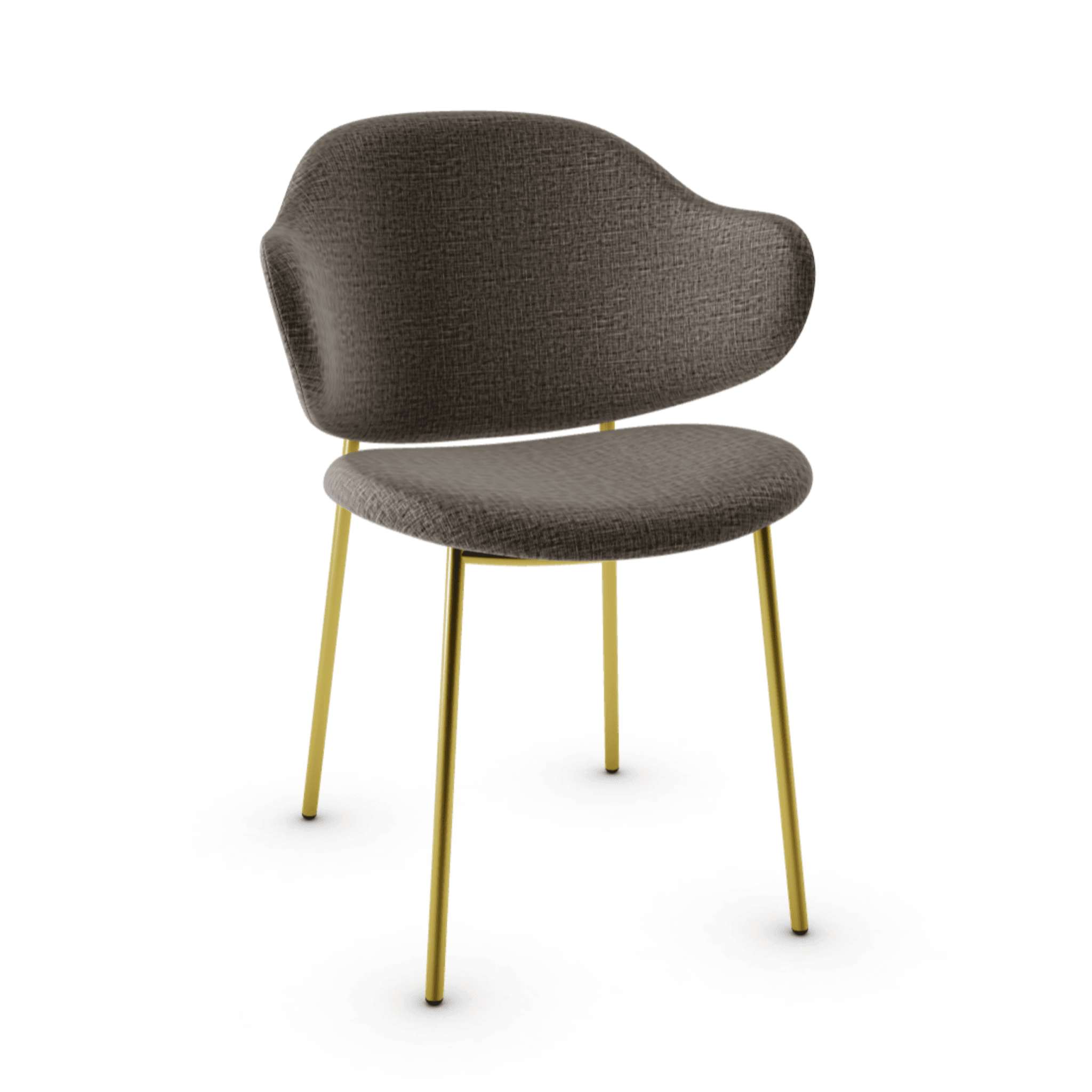 Krzesło HOLLY melanż szary z metalową podstawą Calligaris polerowany mosiądz Eye on Design