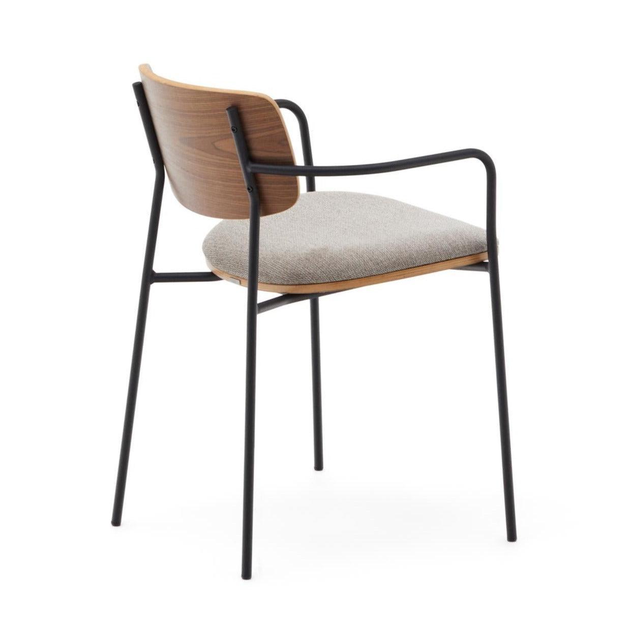 Krzesło MAUREEN fornir orzechowy z czarną podstawą La Forma Eye on Design