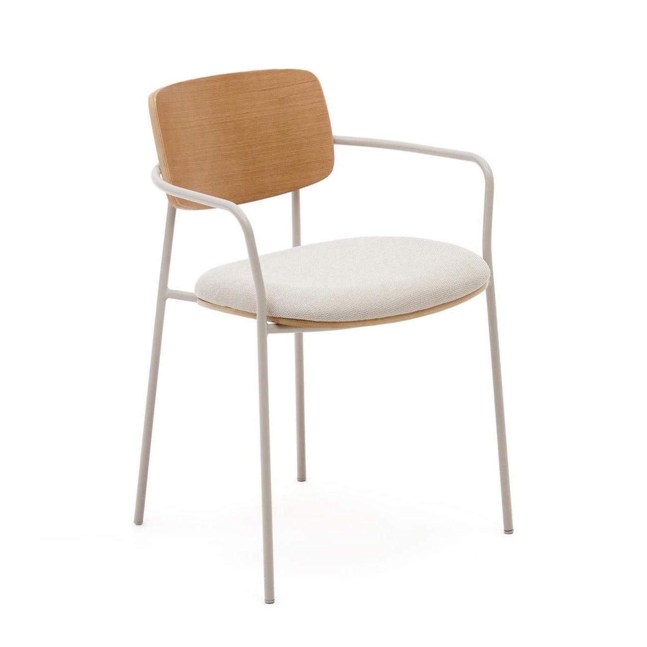 Krzesło MAUREEN okleina dębowa z beżową podstawą La Forma Eye on Design