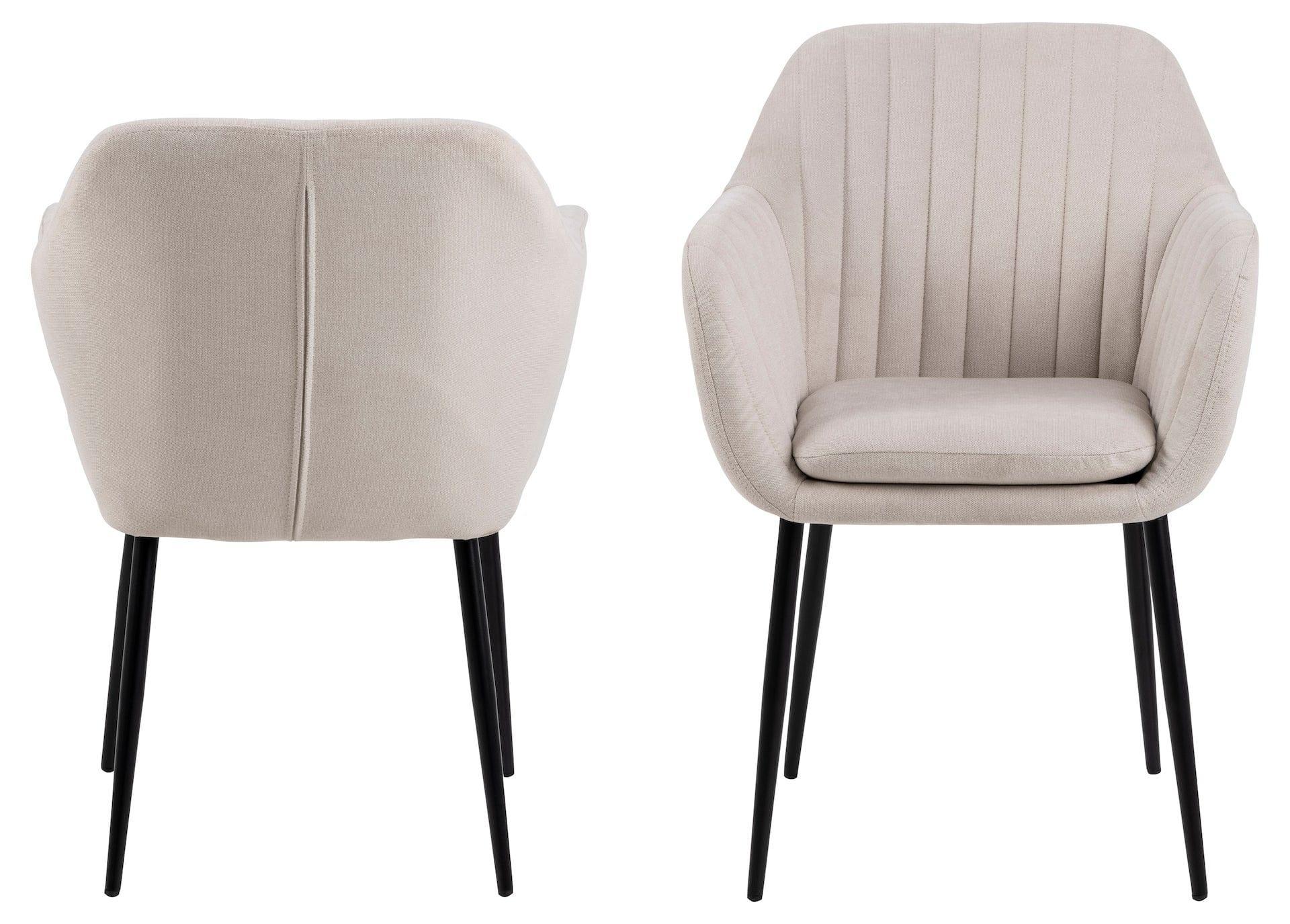 Krzesło MIKKEL beżowy tkanina strukturalna z czarną podstawą Home Essentials Eye on Design