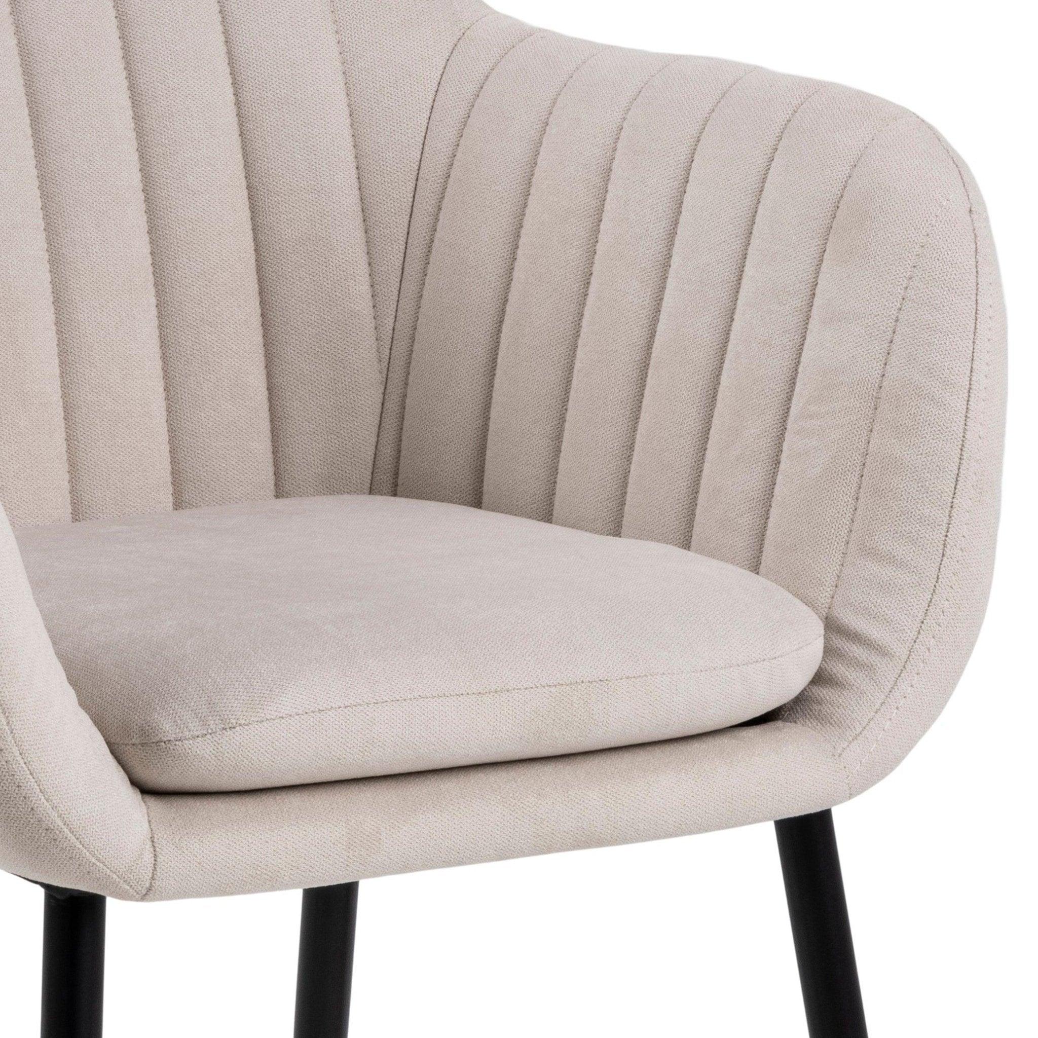 Krzesło MIKKEL beżowy tkanina strukturalna z czarną podstawą Home Essentials Eye on Design