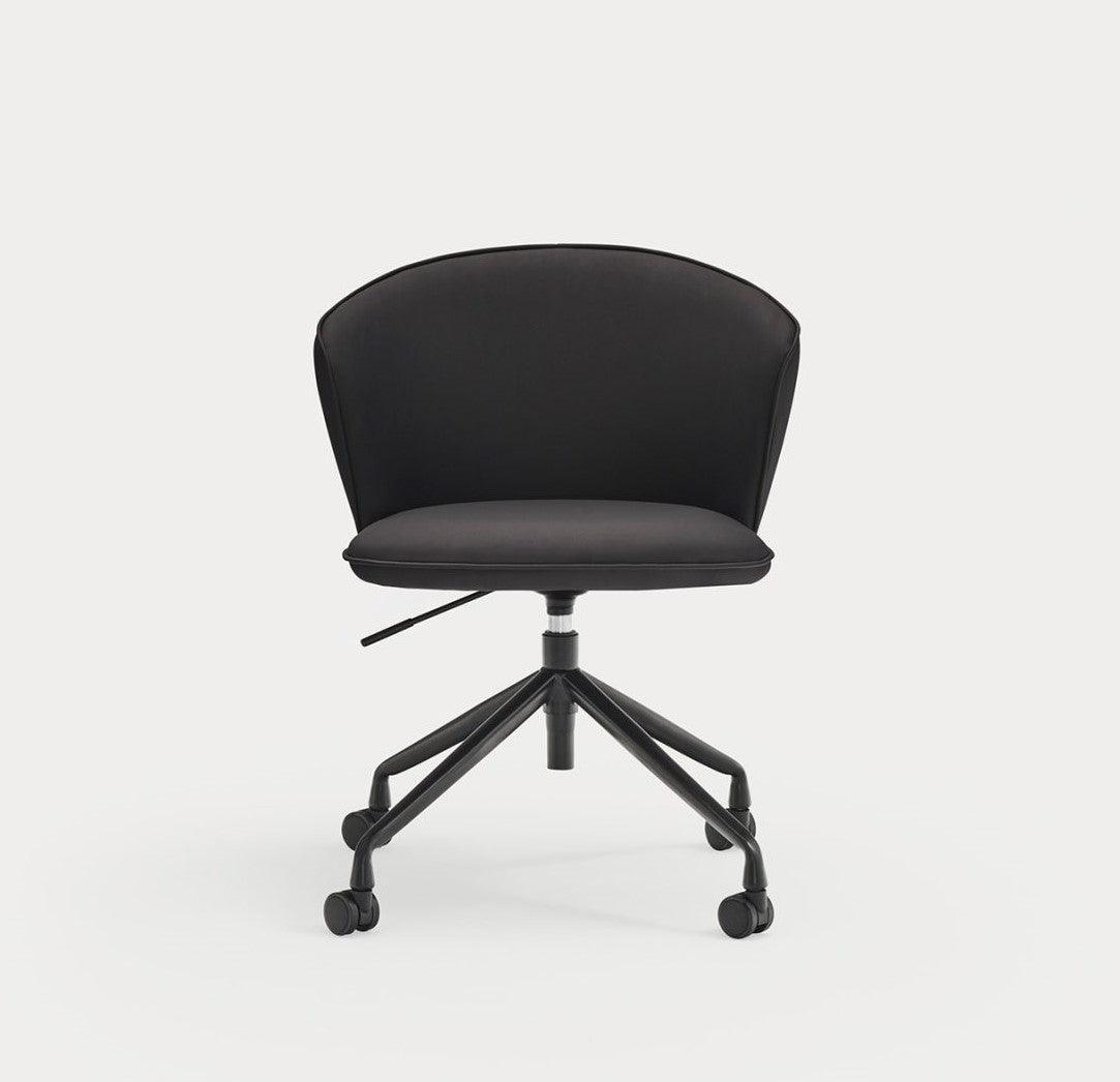 Krzesło na kółkach ADD ekoskóra czarna Teulat Eye on Design