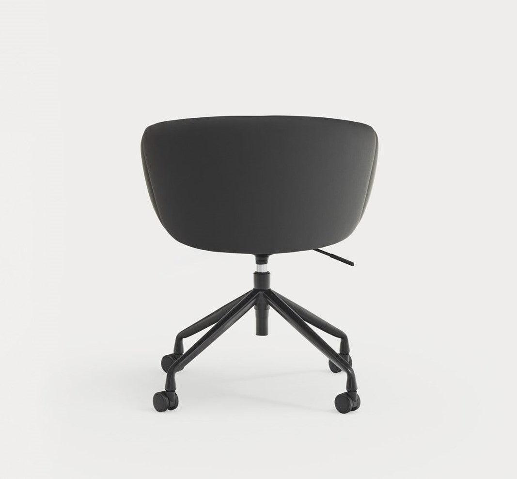 Krzesło na kółkach z podłokietnikami ADD ekoskóra czarna Teulat Eye on Design