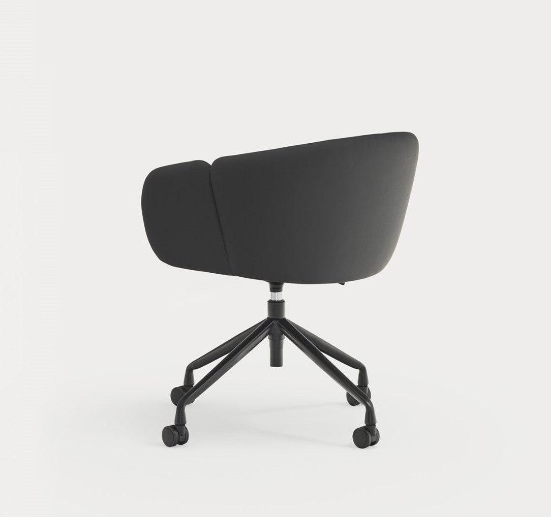 Krzesło na kółkach z podłokietnikami ADD ekoskóra czarna Teulat Eye on Design