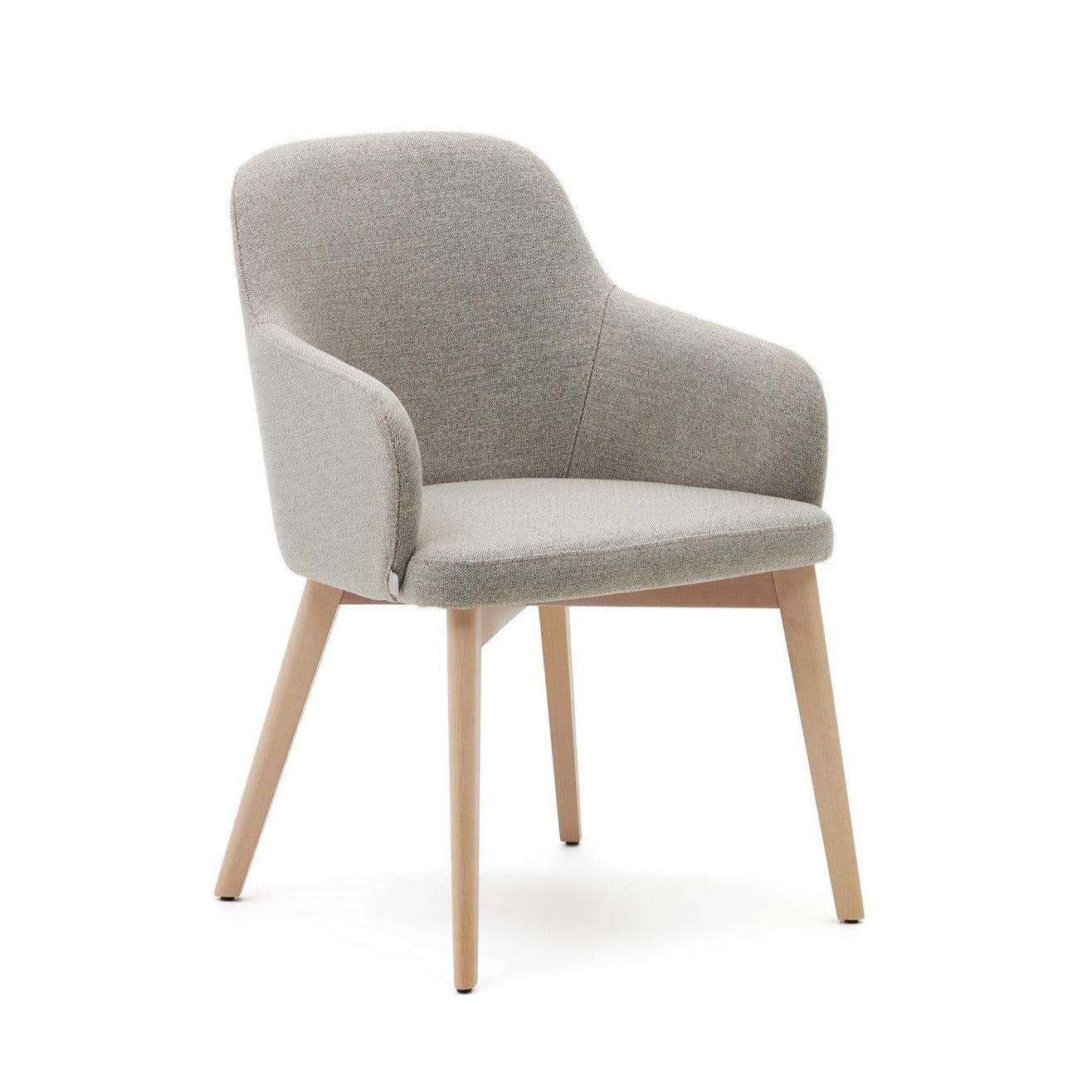 Krzesło NELIDA jasnobrązowy szenil z drewnianą podstawą La Forma Eye on Design