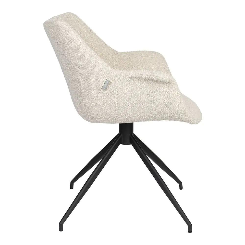 Krzesło obrotowe DOULTON biały boucle Zuiver Eye on Design