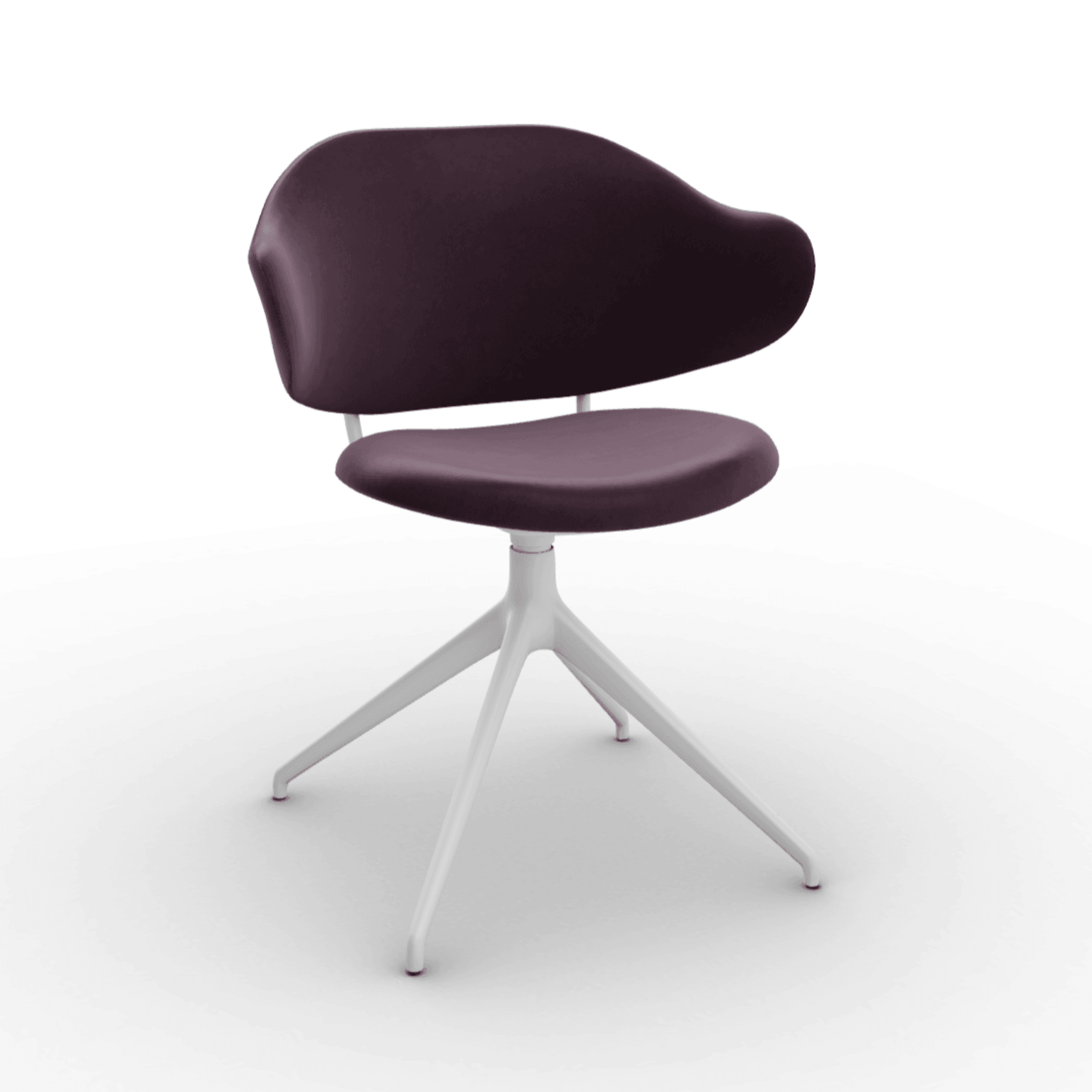 Krzesło obrotowe HOLLY burgundowa ekoskóra Calligaris 180° matowa biel Eye on Design
