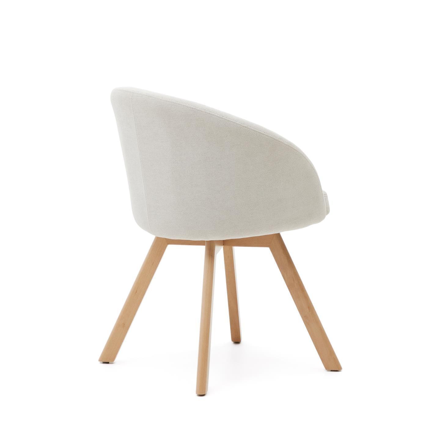 Krzesło obrotowe MARVIN beżowy szenil z drewnianą podstawą La Forma Eye on Design