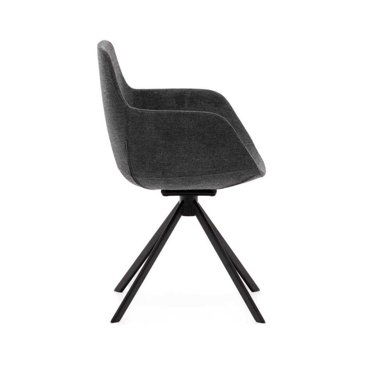 Krzesło obrotowe w tkaninie szenilowej TISSIANA ciemnoszary La Forma Eye on Design