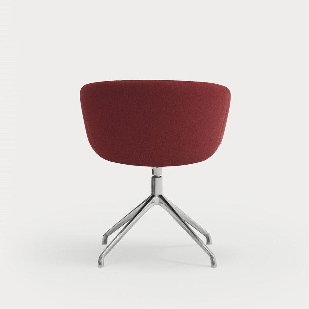 Krzesło obrotowe z podłokietnikami ADD czerwony z chromowaną podstawą Teulat Eye on Design