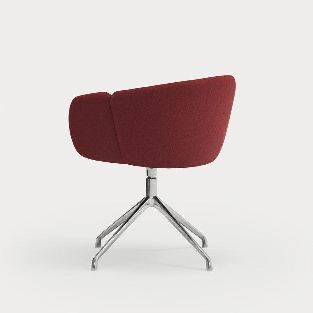 Krzesło obrotowe z podłokietnikami ADD czerwony z chromowaną podstawą Teulat Eye on Design