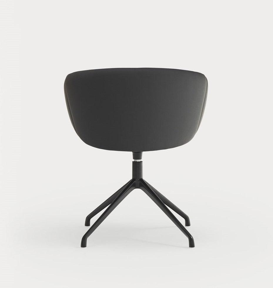 Krzesło obrotowe z podłokietnikami ADD ekoskóra czarna z czarną podstawą Teulat Eye on Design