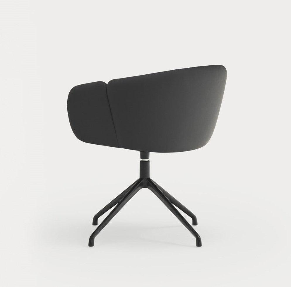 Krzesło obrotowe z podłokietnikami ADD ekoskóra czarna z czarną podstawą Teulat Eye on Design