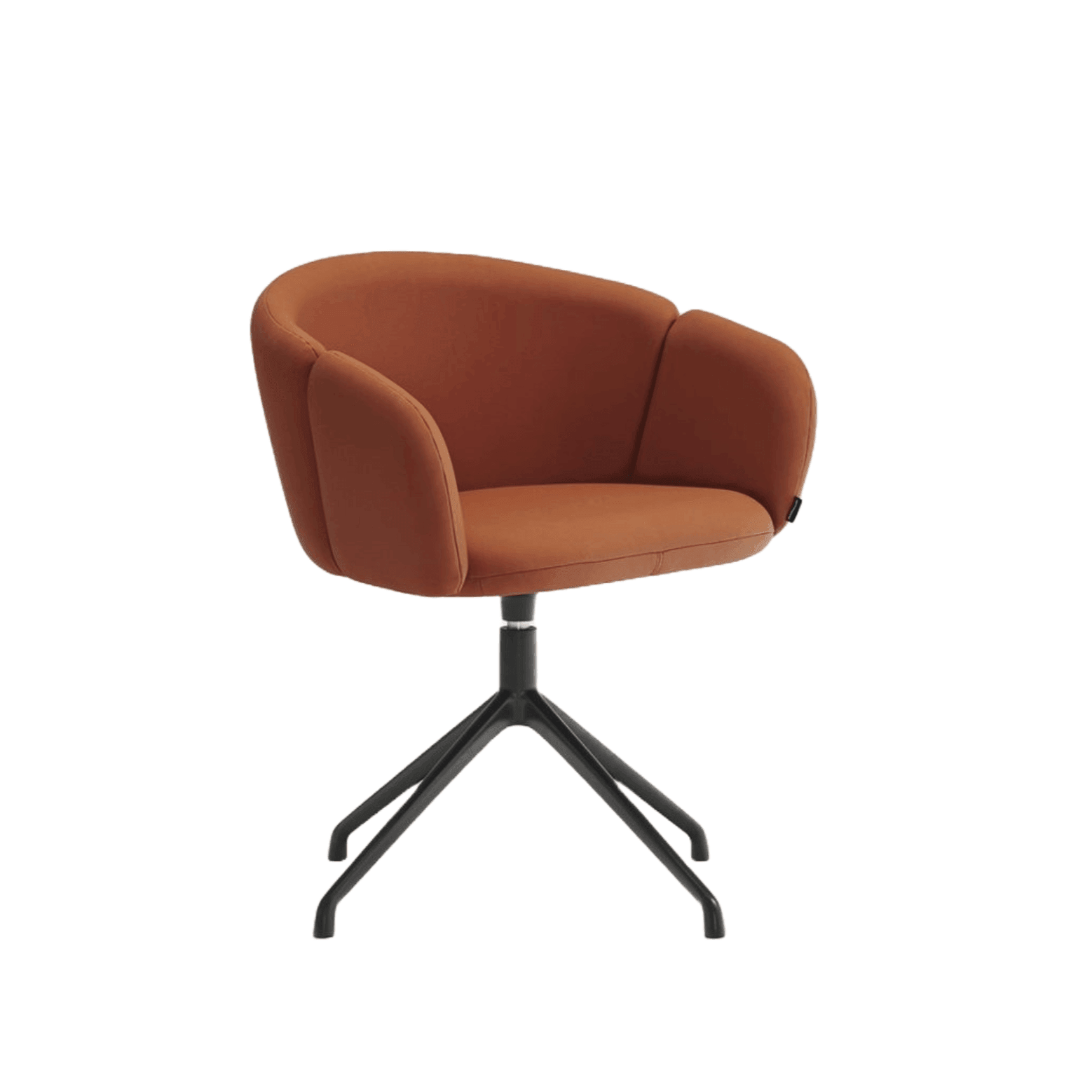 Krzesło obrotowe z podłokietnikami ADD ekoskóra terracotta z czarną podstawą Teulat Eye on Design