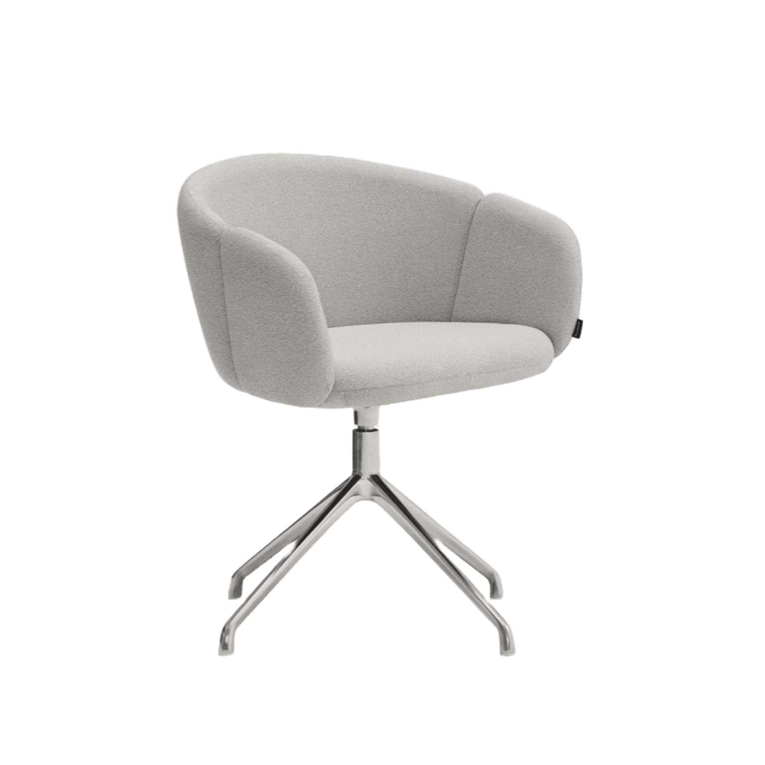 Krzesło obrotowe z podłokietnikami ADD szary z chromowaną podstawą Teulat Eye on Design