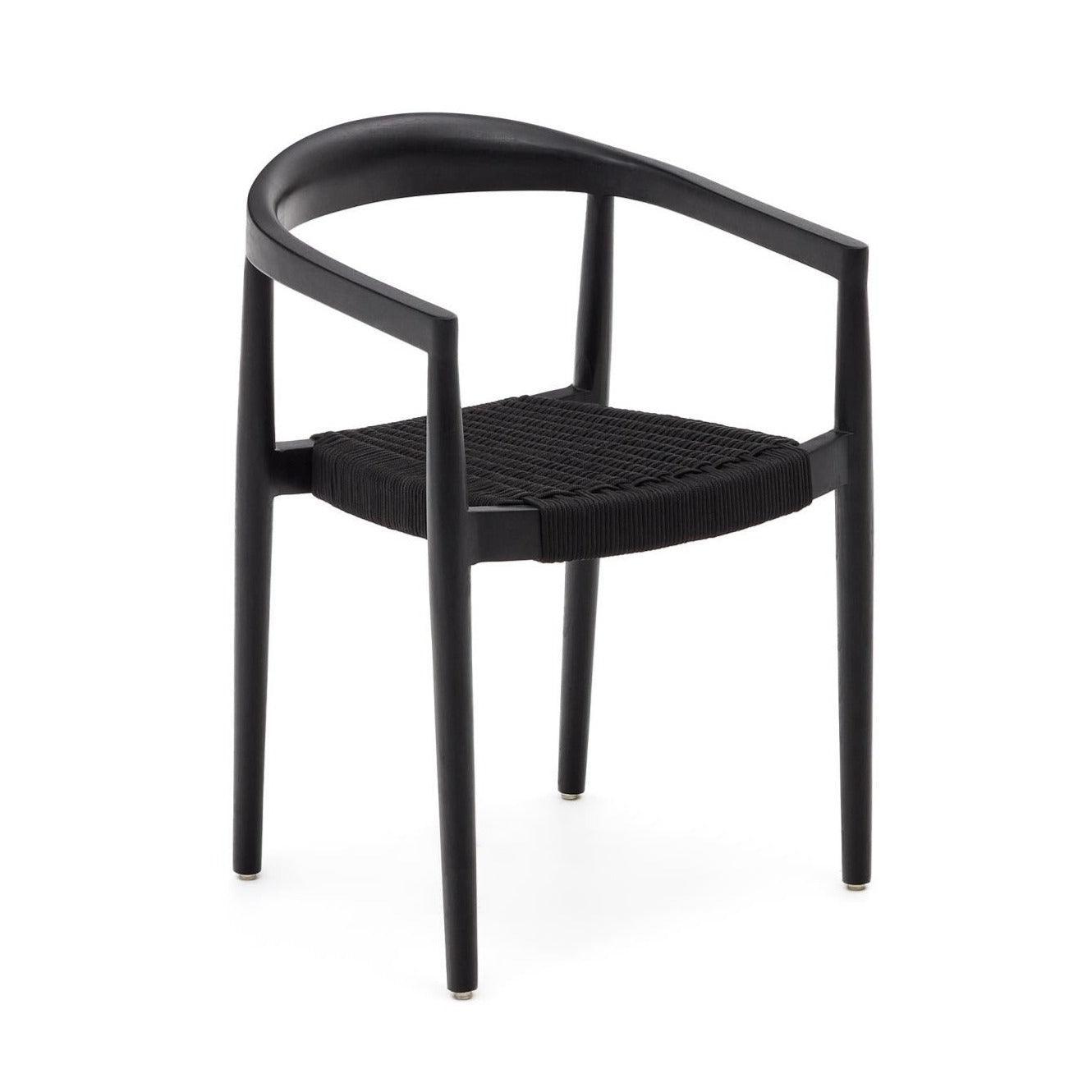 Krzesło ogrodowe YDALIA czarne drewno tekowe z czarną liną La Forma Eye on Design