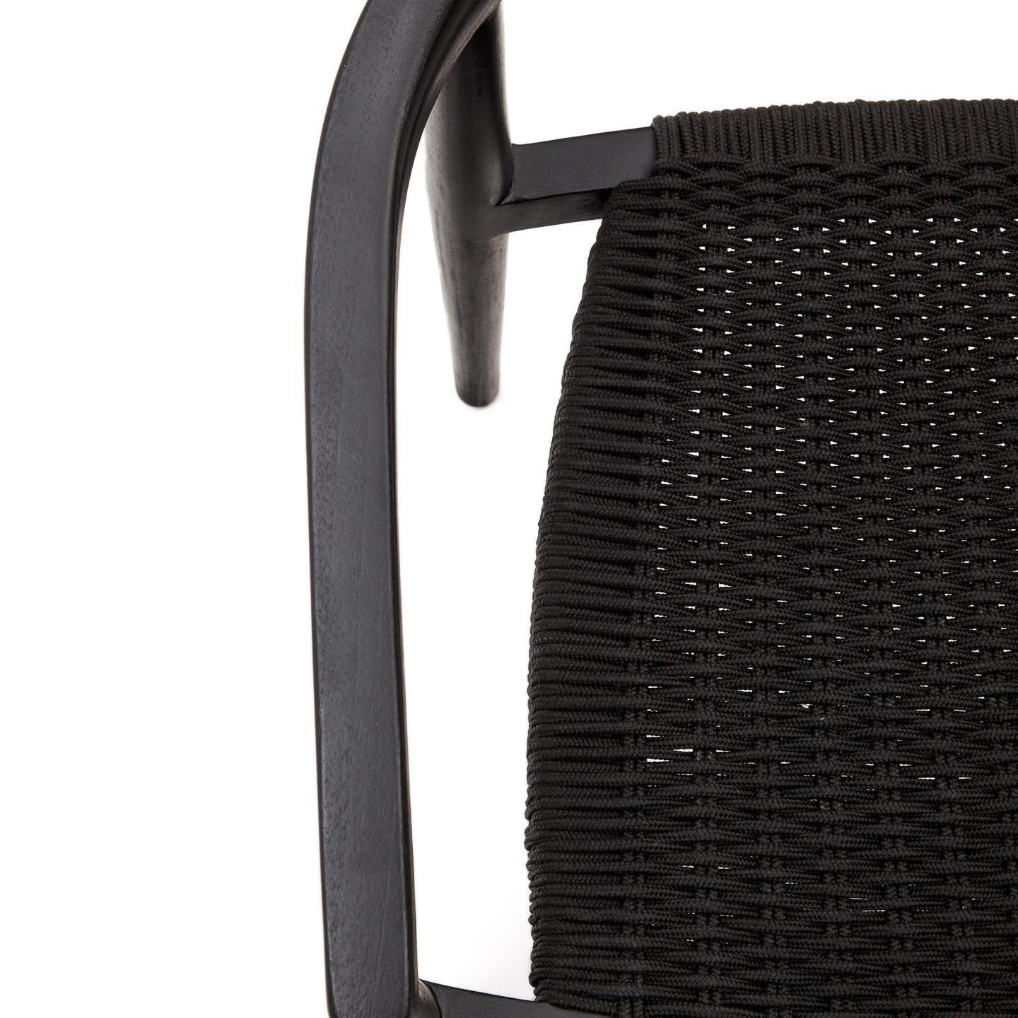 Krzesło ogrodowe YDALIA czarne drewno tekowe z czarną liną La Forma Eye on Design