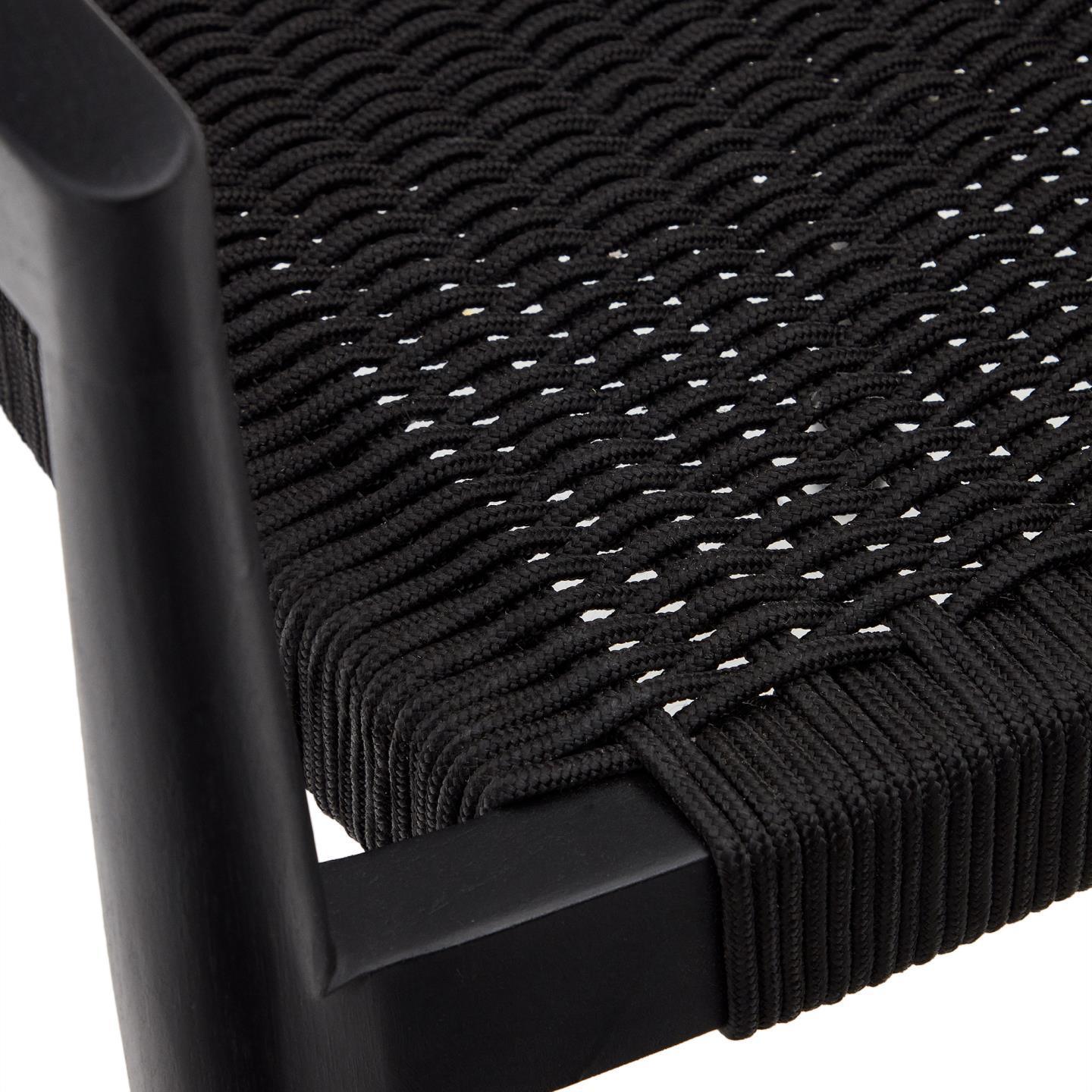 Krzesło ogrodowe YDALIA czarne drewno tekowe z czarną liną La Forma Eye on Design