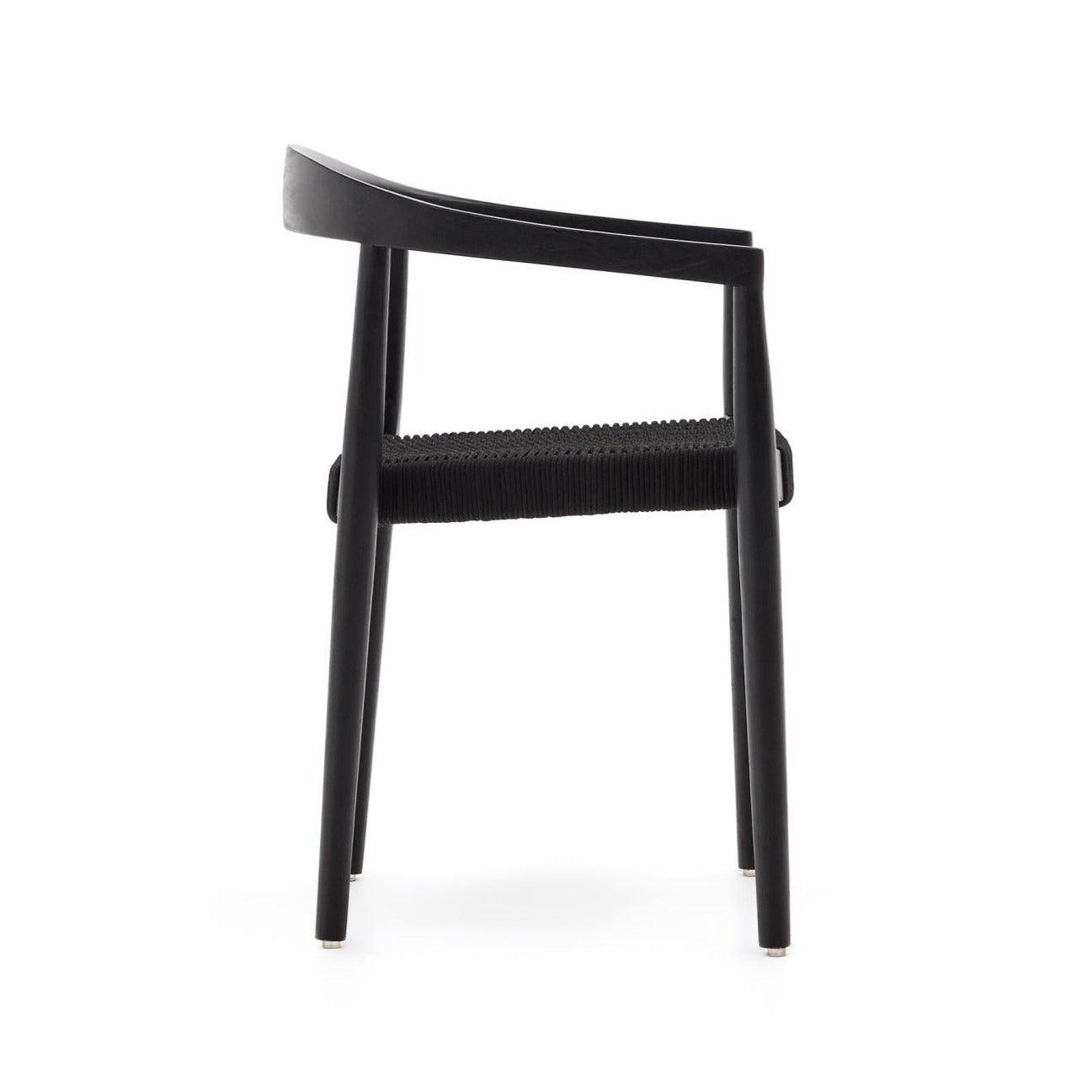 Krzesło ogrodowe YDALIA czarne drewno tekowe z czarną liną La Forma Eye on Design