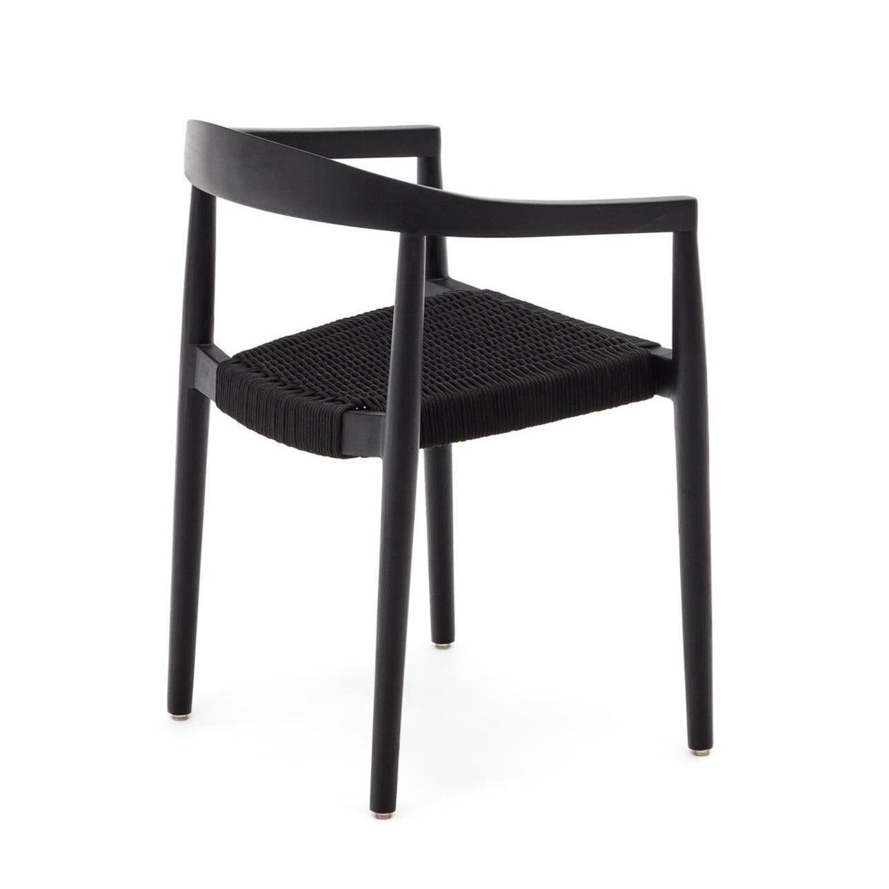 Krzesło ogrodowe YDALIA czarne drewno tekowe z czarną liną La Forma Eye on Design