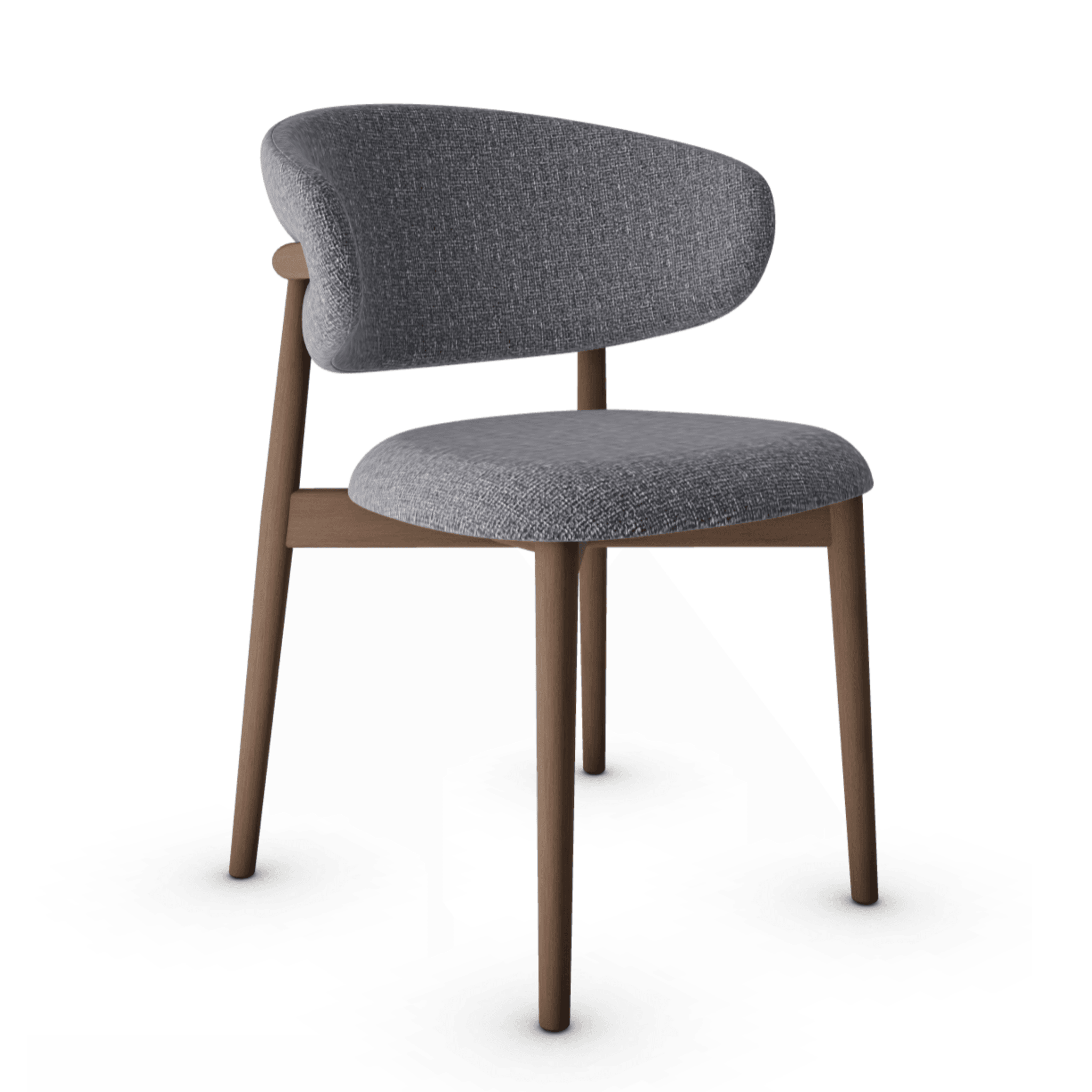 Krzesło OLEANDRO boucle antracytowy z drewnianą podstawą Calligaris drewniana ciemnobrązowa Eye on Design