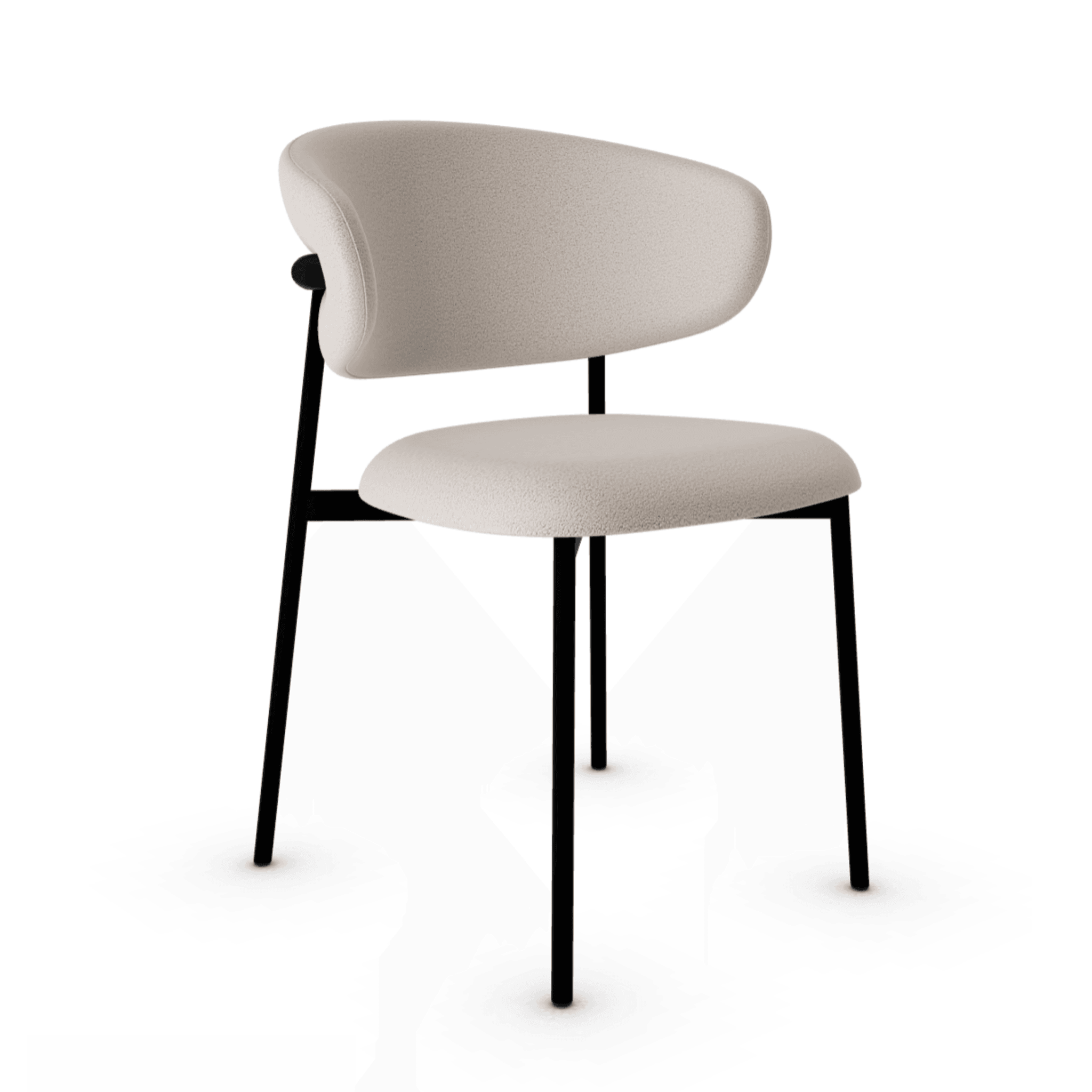 Krzesło OLEANDRO boucle jasnobrązowy z metalową podstawą – Calligaris