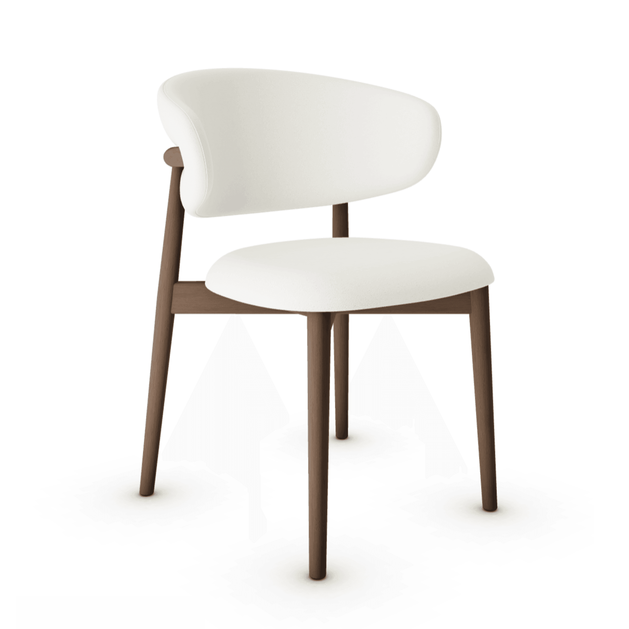 Krzesło OLEANDRO boucle kremowy z drewnianą podstawą – Calligaris