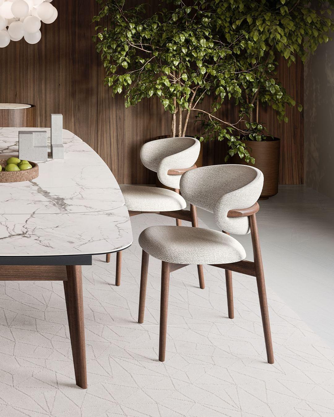 Krzesło OLEANDRO boucle taupe z drewnianą podstawą Calligaris Eye on Design