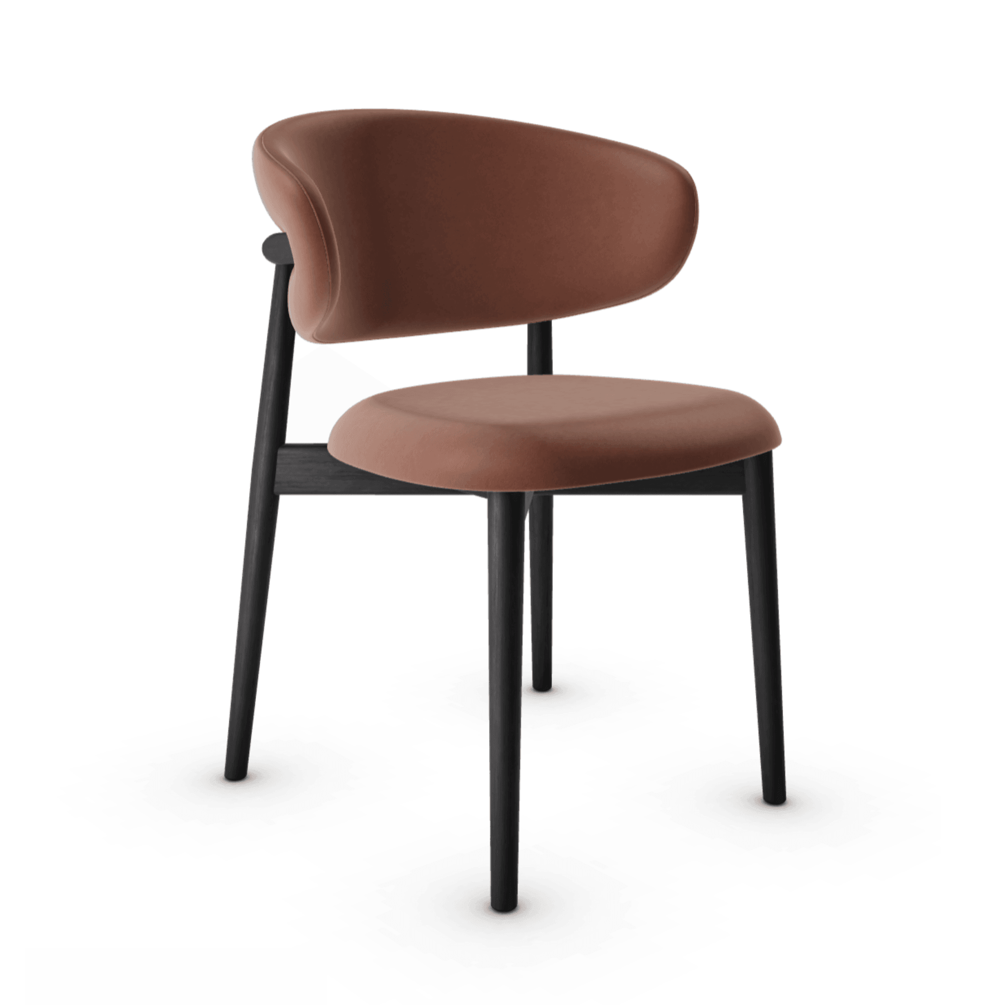 Krzesło OLEANDRO brązowa ekoskóra z drewnianą podstawą – Calligaris