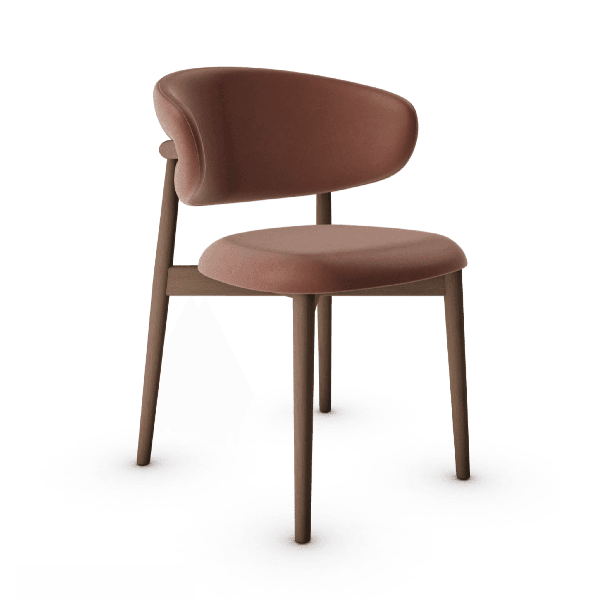 Krzesło OLEANDRO brązowa ekoskóra z drewnianą podstawą – Calligaris