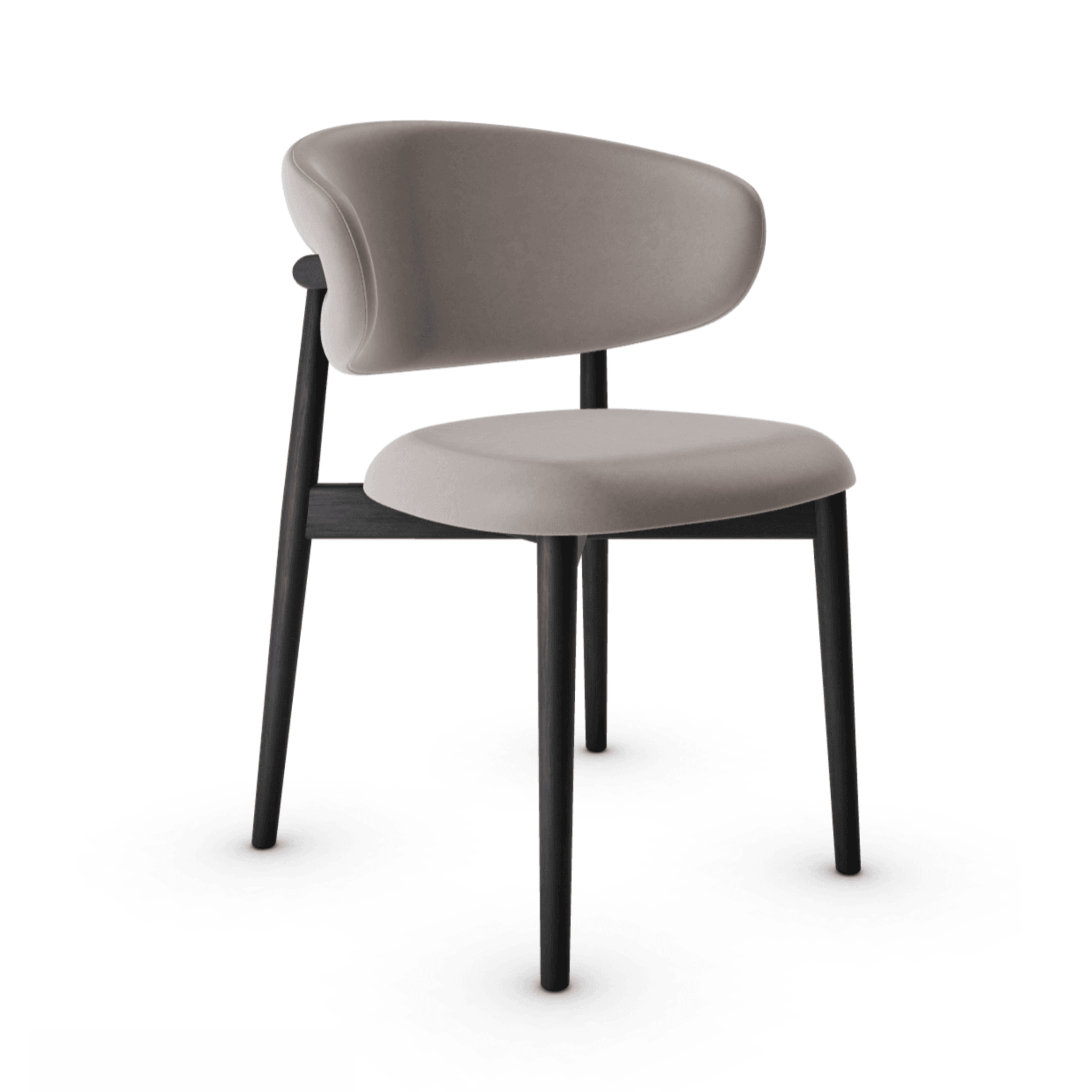 Krzesło OLEANDRO ciemnobeżowa ekoskóra z drewnianą podstawą – Calligaris