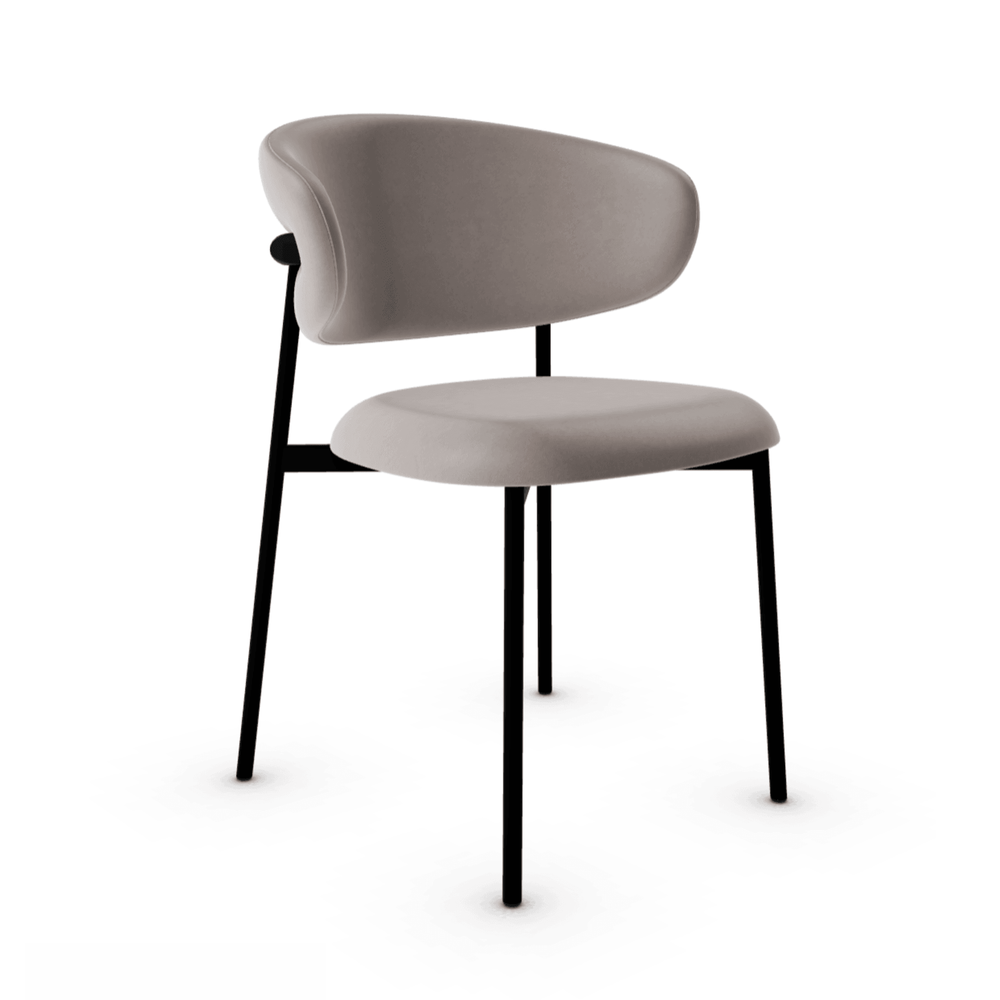 Krzesło OLEANDRO ciemnobeżowa ekoskóra z metalową podstawą Calligaris metalowa matowa czerń Eye on Design