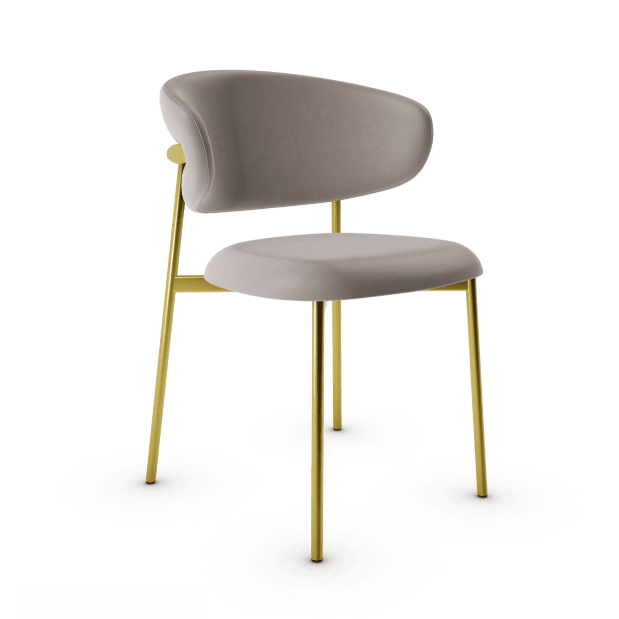 Krzesło OLEANDRO ciemnobeżowa ekoskóra z metalową podstawą Calligaris metalowa polerowany mosiądz Eye on Design