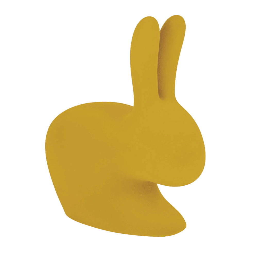 Krzesło RABBIT VELVET musztardowy Qeeboo Eye on Design