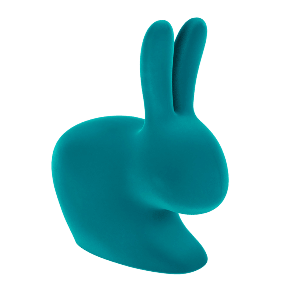 Krzesło RABBIT VELVET turkusowy Qeeboo Eye on Design
