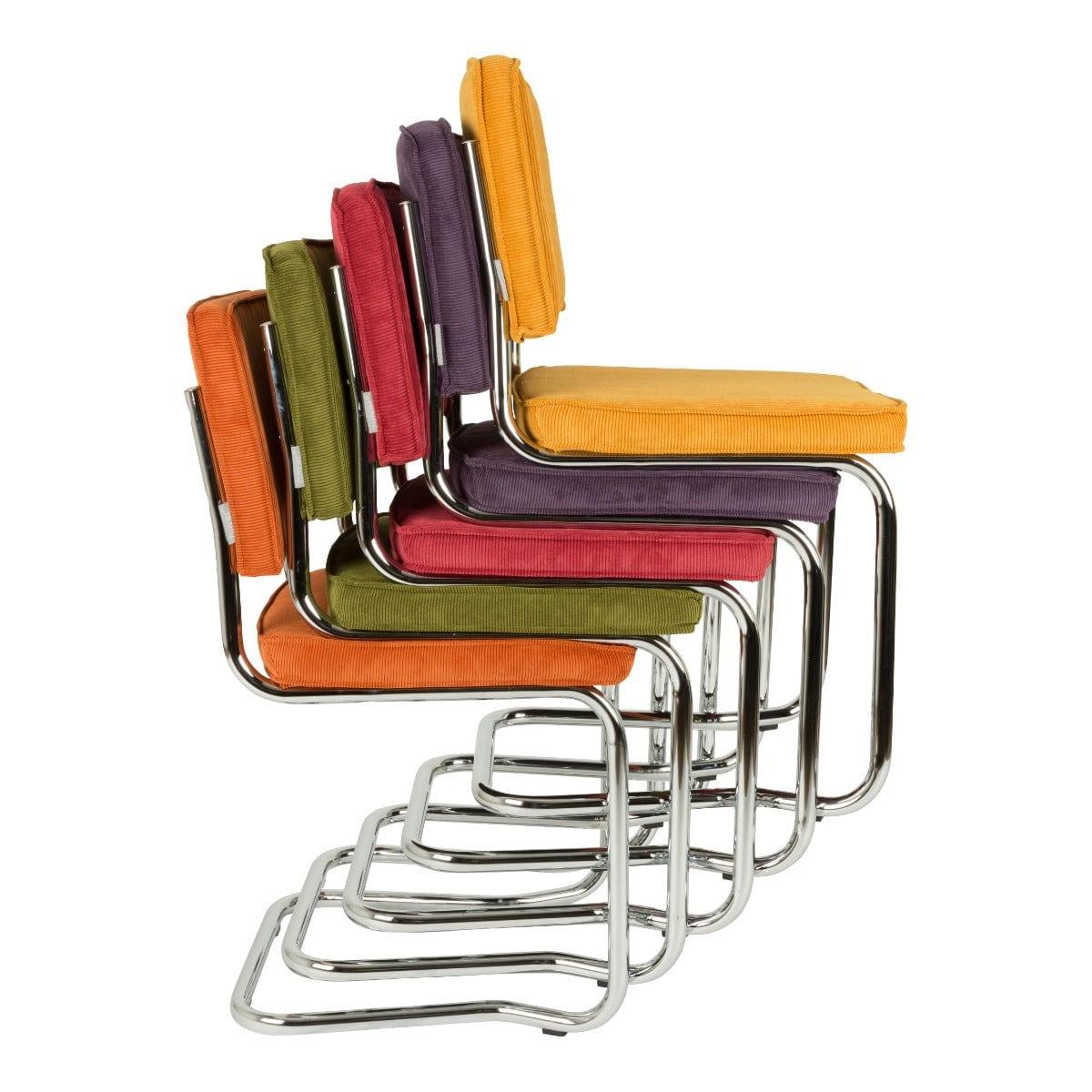 BRAK - Krzesło RIDGE KINK RIB pomarańczowe 19A Zuiver Eye on Design