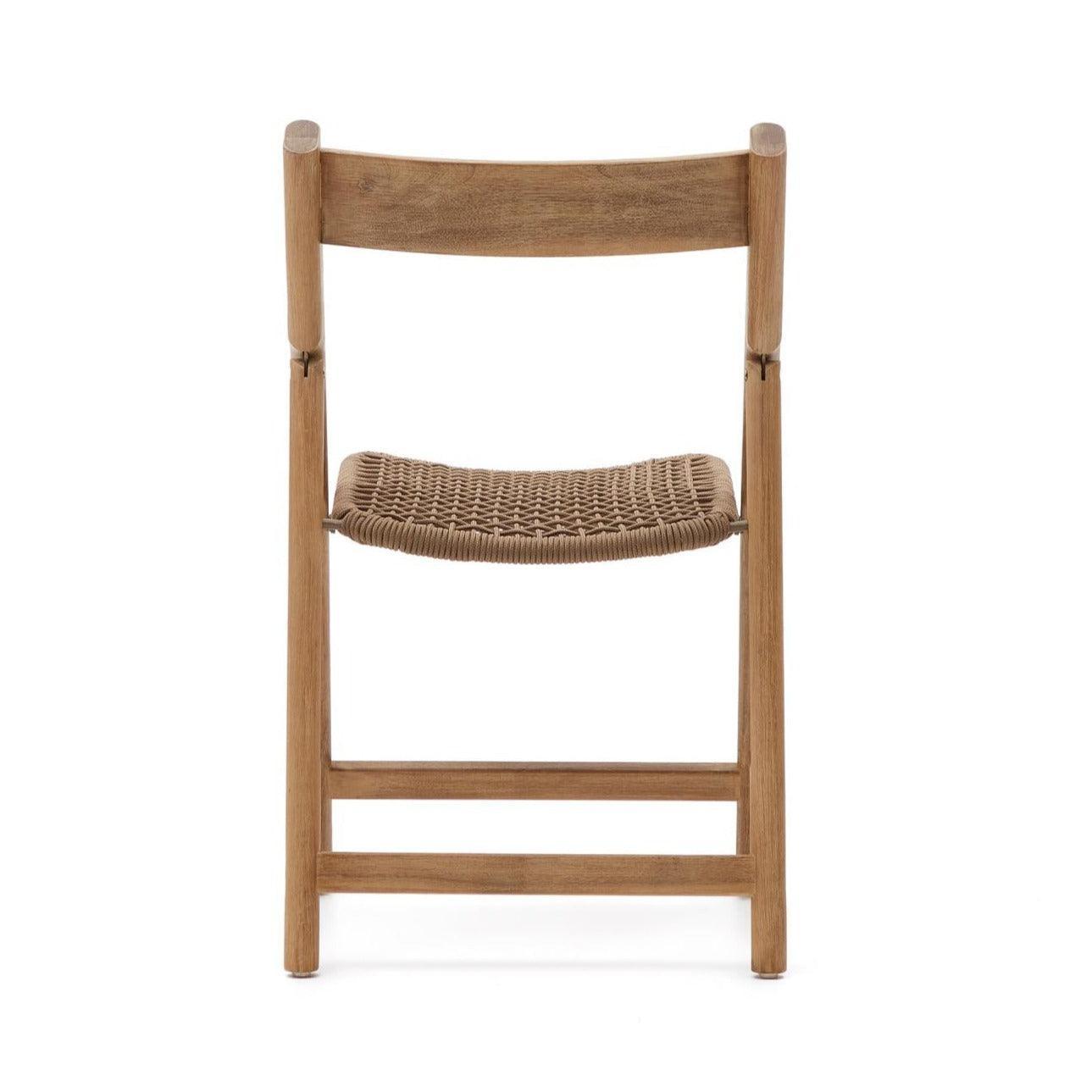 Krzesło składane DANDARA lite drewno akacjowe z beżowym siedziskiem La Forma Eye on Design
