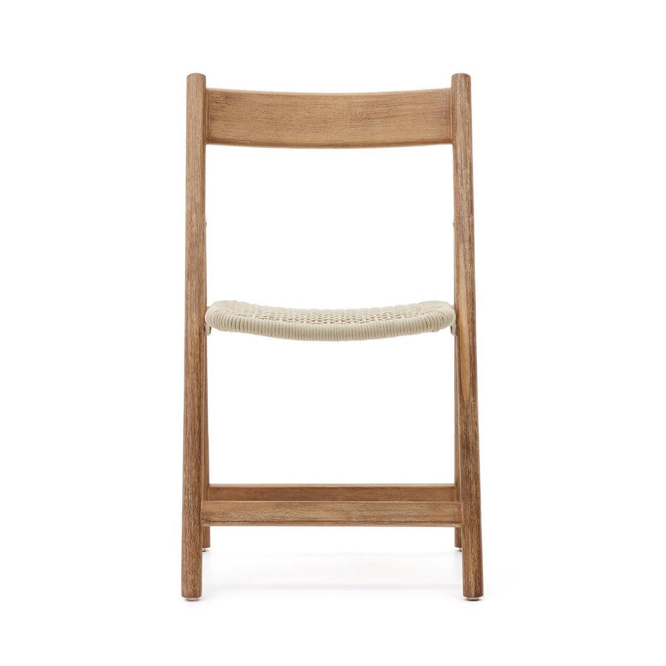 Krzesło składane DANDARA lite drewno akacjowe z kremowym siedziskiem La Forma Eye on Design