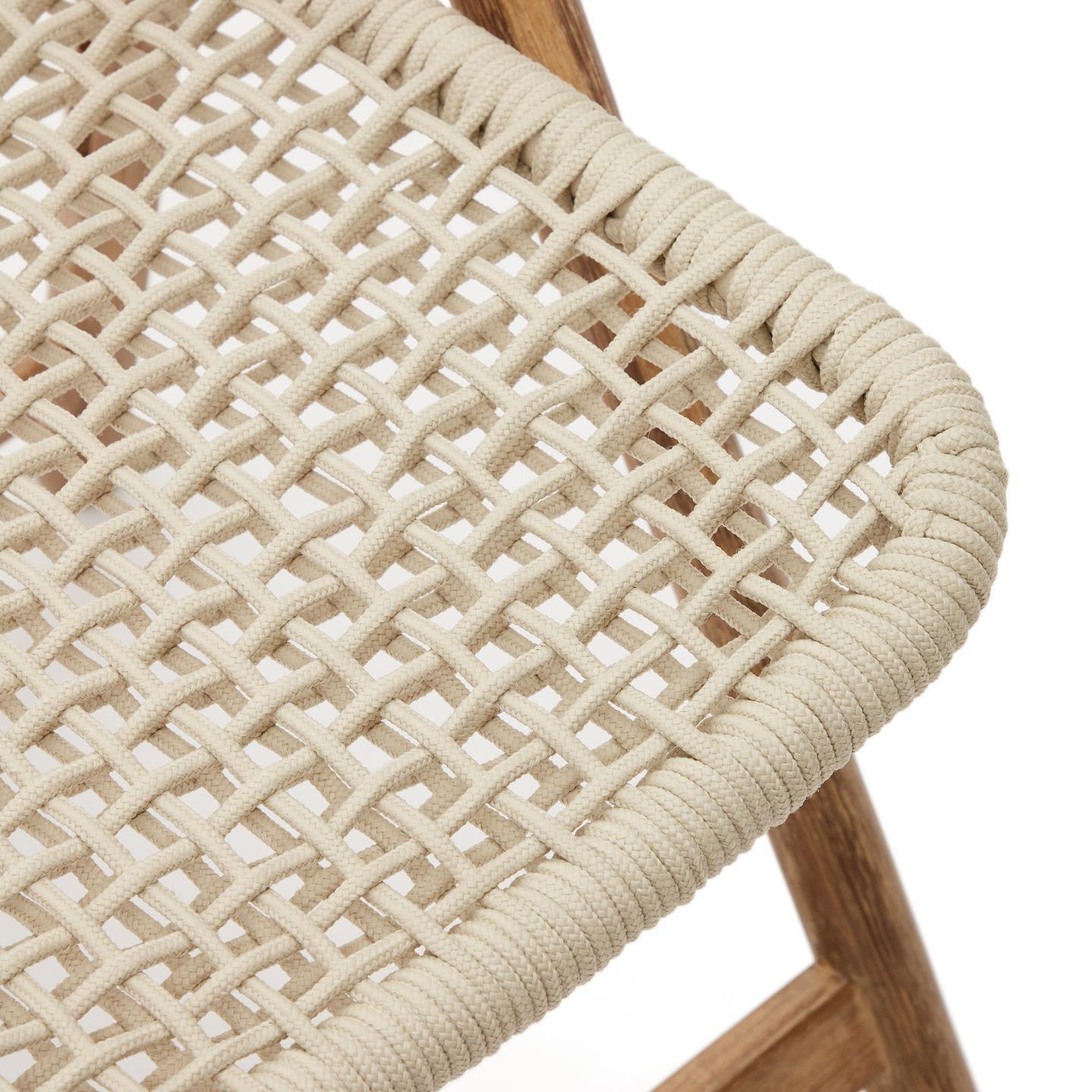 Krzesło składane DANDARA lite drewno akacjowe z kremowym siedziskiem La Forma Eye on Design