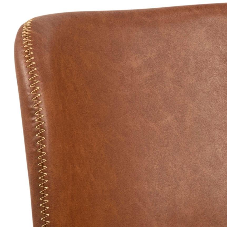 Krzesło skórzane BJORN brandy z czarną podstawą Home Essentials Eye on Design