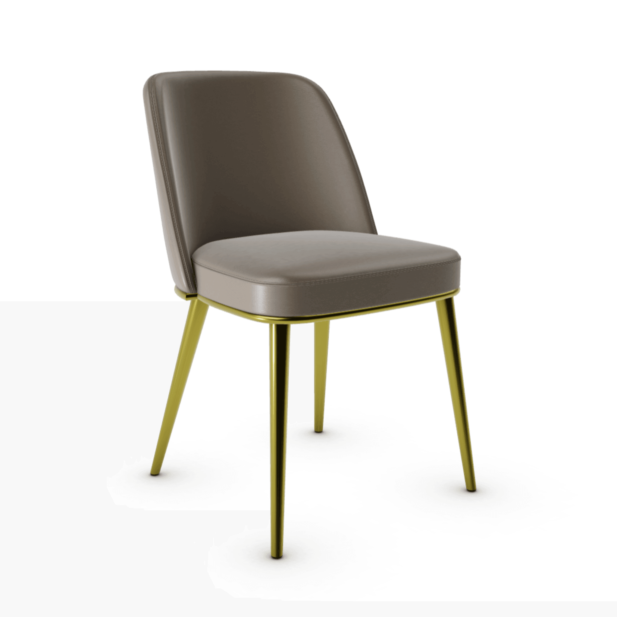 Krzesło skórzane FOYER jasnobrązowy z metalową podstawą Calligaris metalowa matowy mosiądz Eye on Design