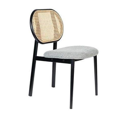 Krzesło SPIKE szary z rattanowym oparciem Zuiver Eye on Design