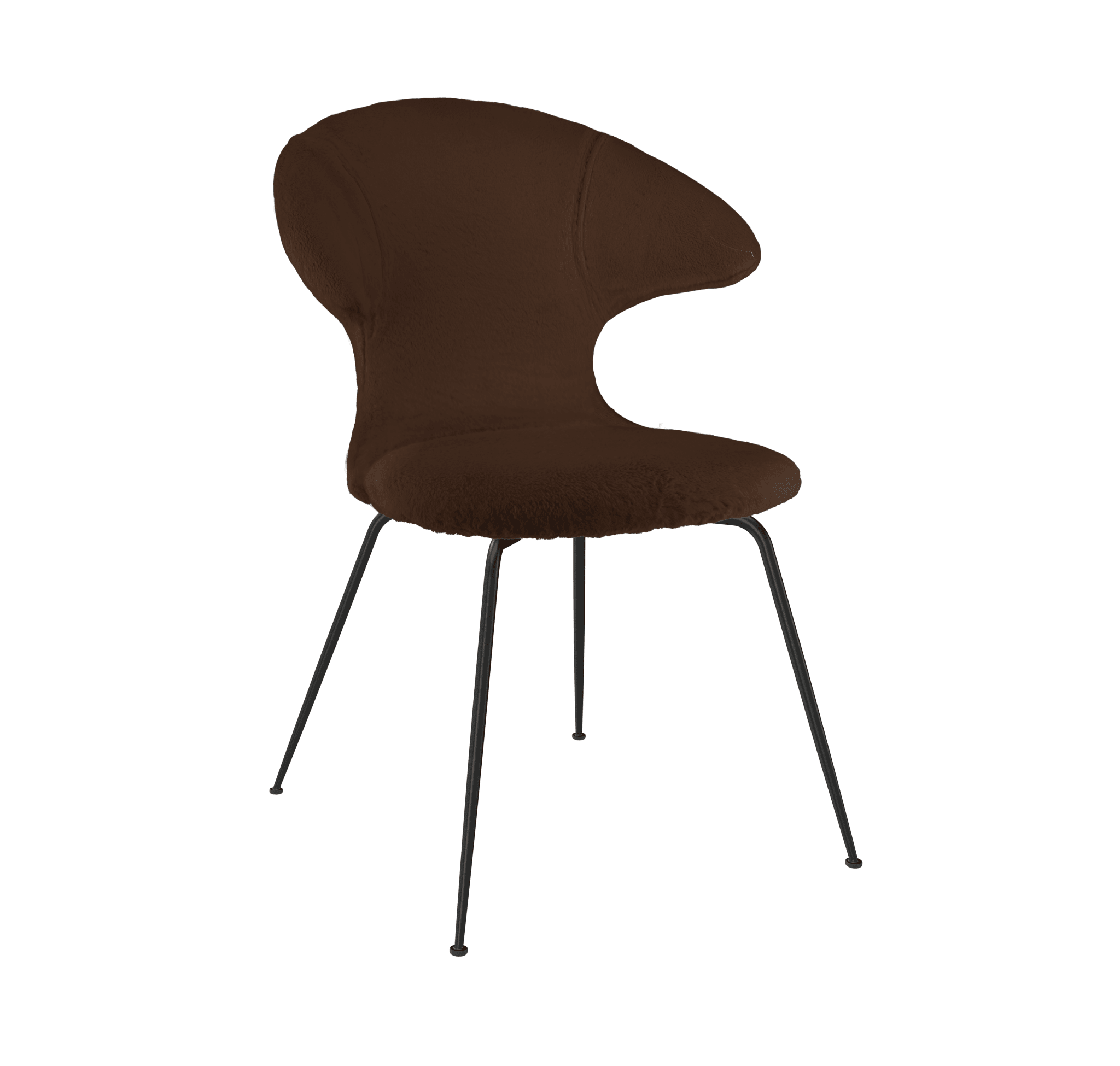 Krzesło TIME FLIES brązowy plusz z czarną podstawą UMAGE Eye on Design