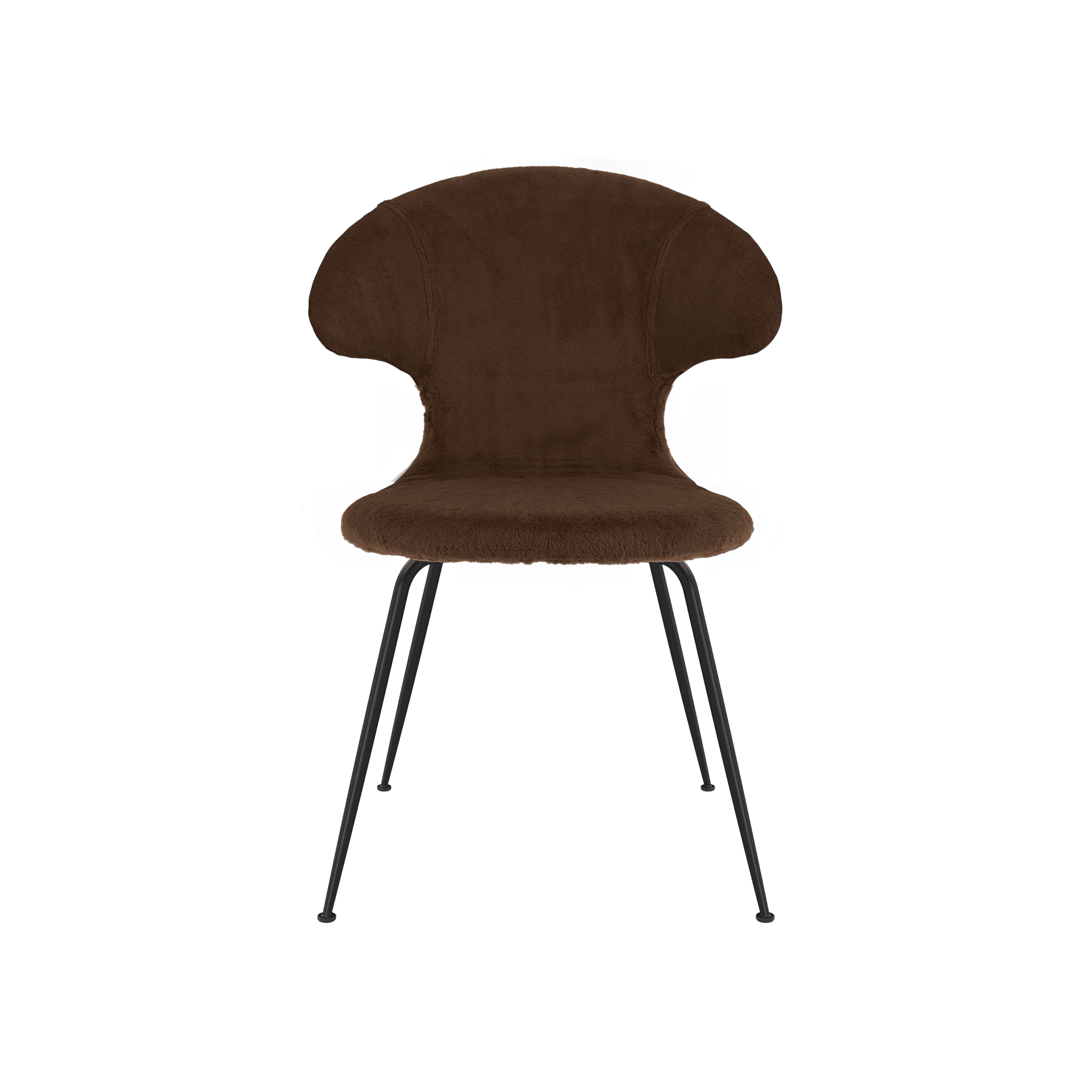 Krzesło TIME FLIES brązowy plusz z czarną podstawą UMAGE Eye on Design