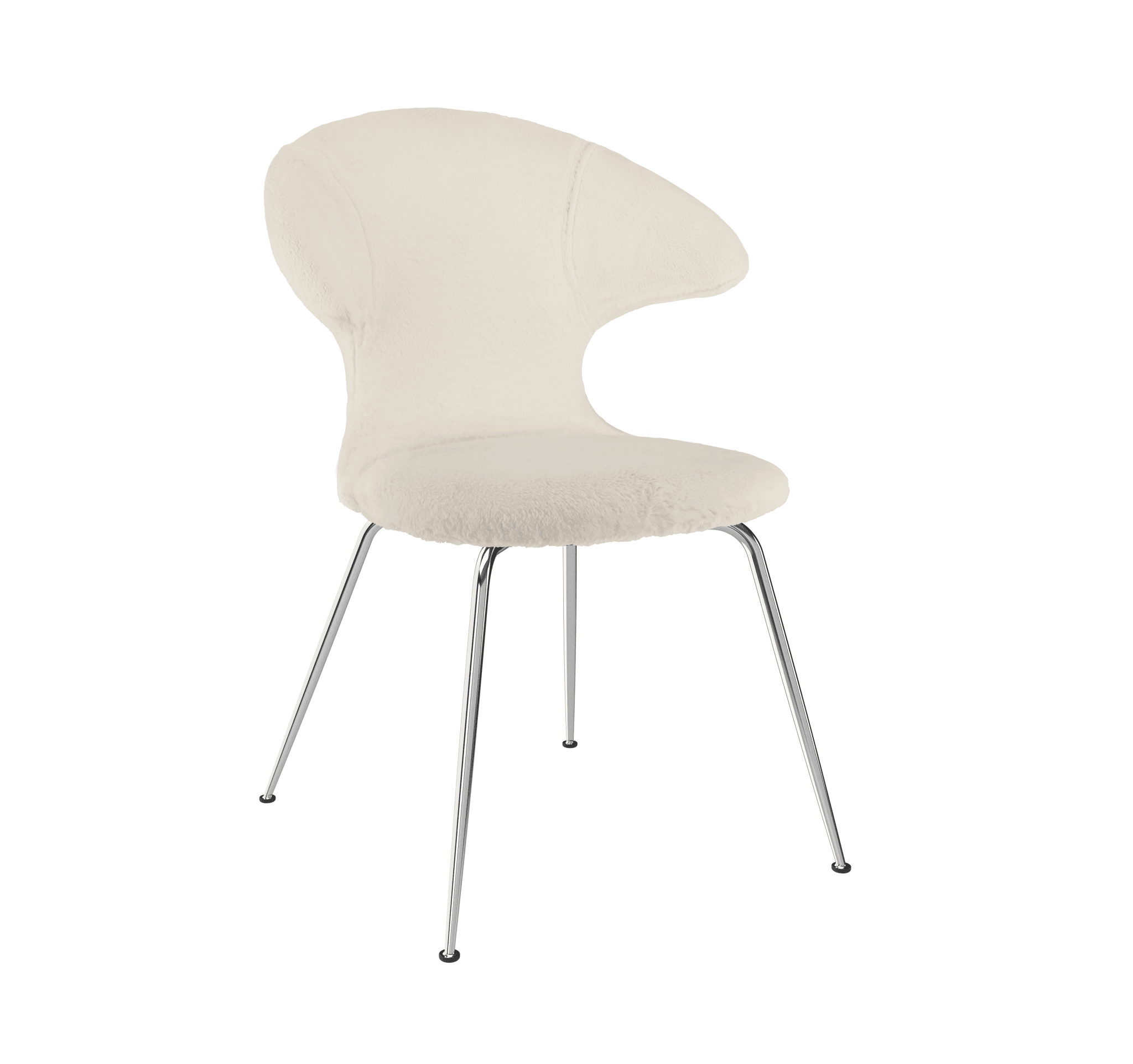 Krzesło TIME FLIES kremowy plusz ze srebrną podstawą UMAGE Eye on Design